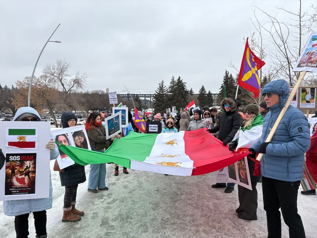 Real Iranian Protests in Alberta 2026 against the regime.