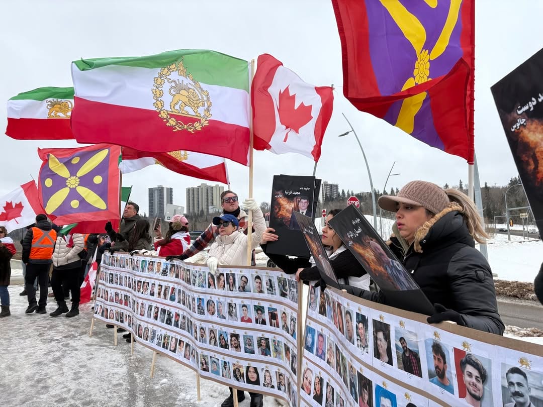 Real Iranian Protests in Alberta 2026 against the regime.