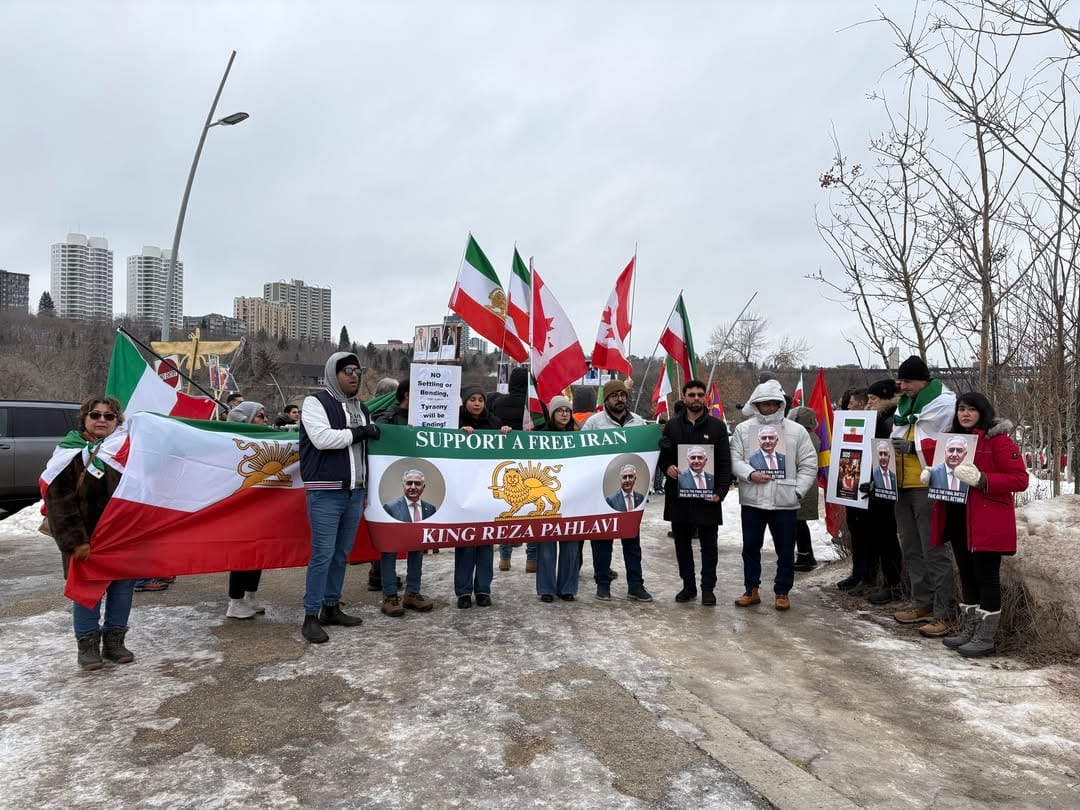 Real Iranian Protests in Alberta 2026 against the regime.