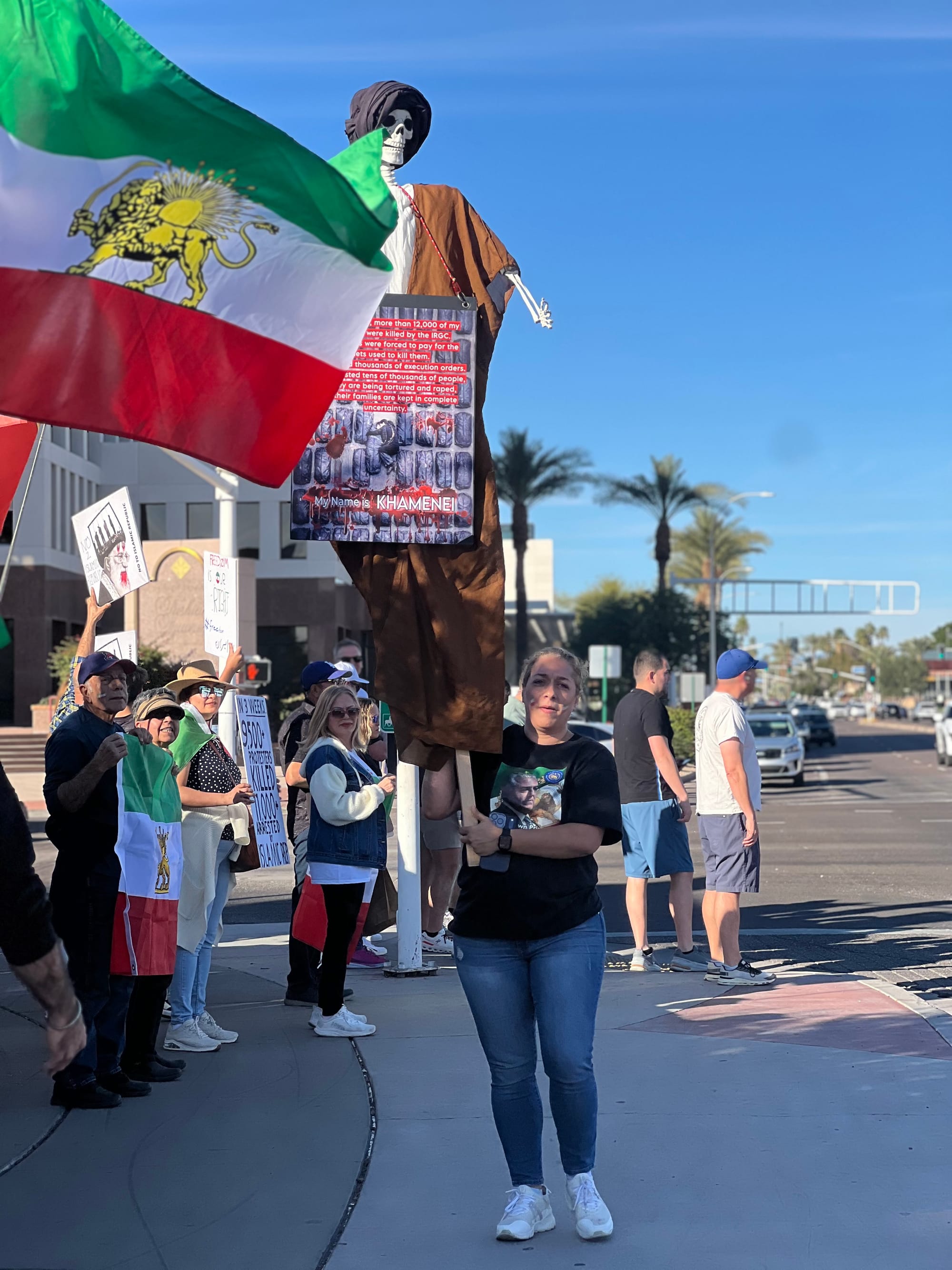 Real Iranian Protests in Arizona 2026 against the regime.
