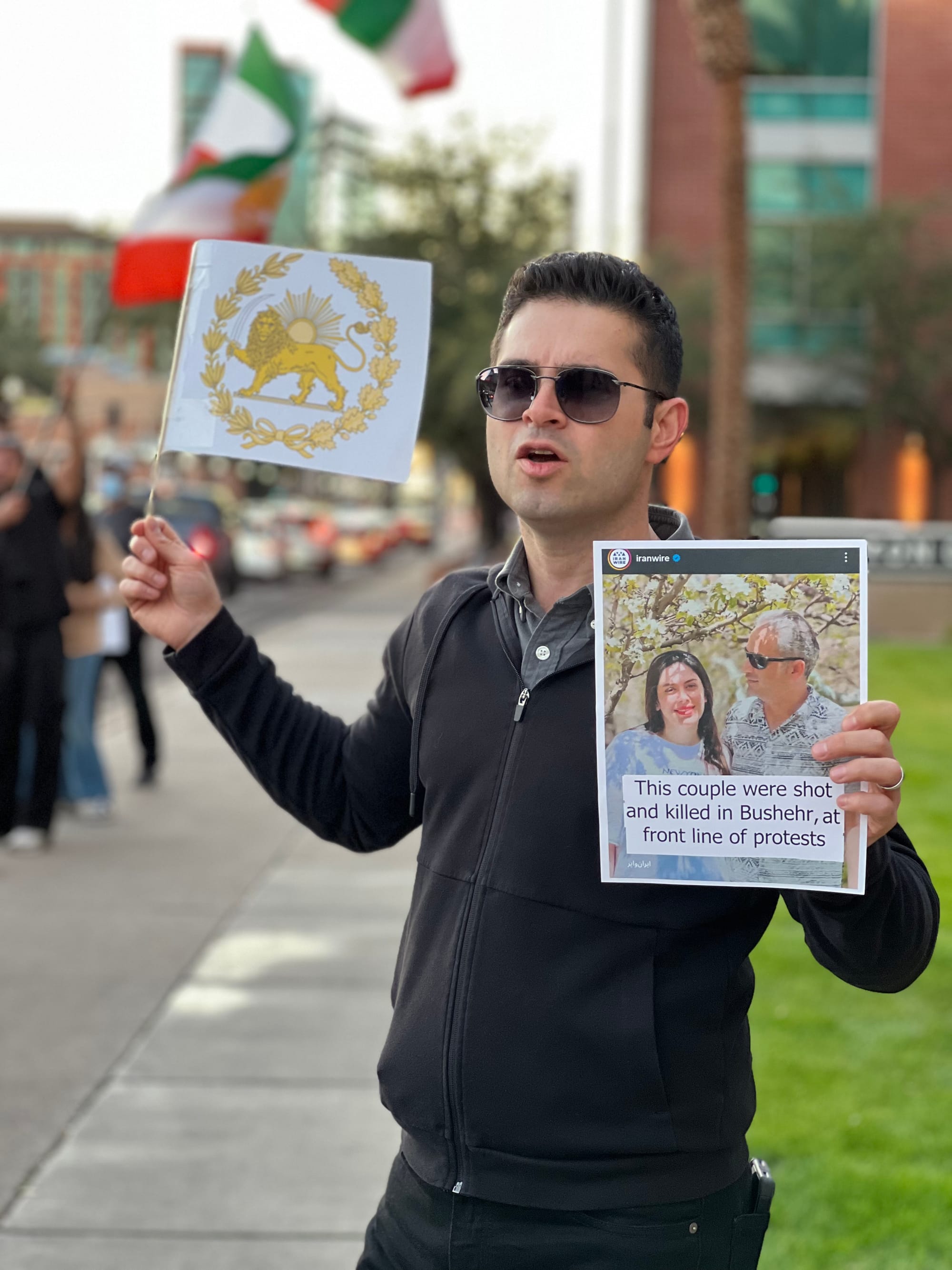 Real Iranian Protests in Arizona 2026 against the regime.
