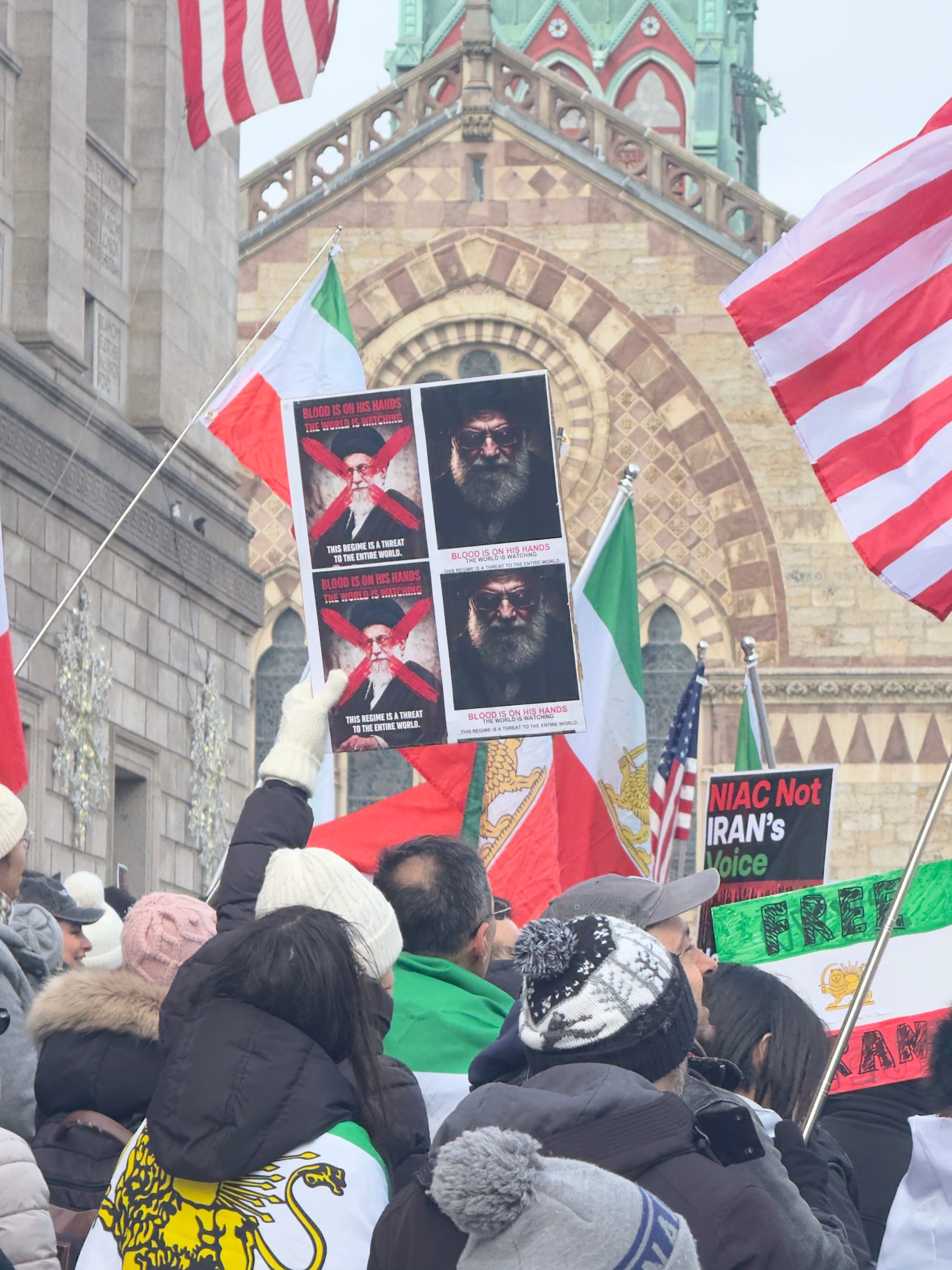 Real Iranian Protests in Boston 2026 against the regime.