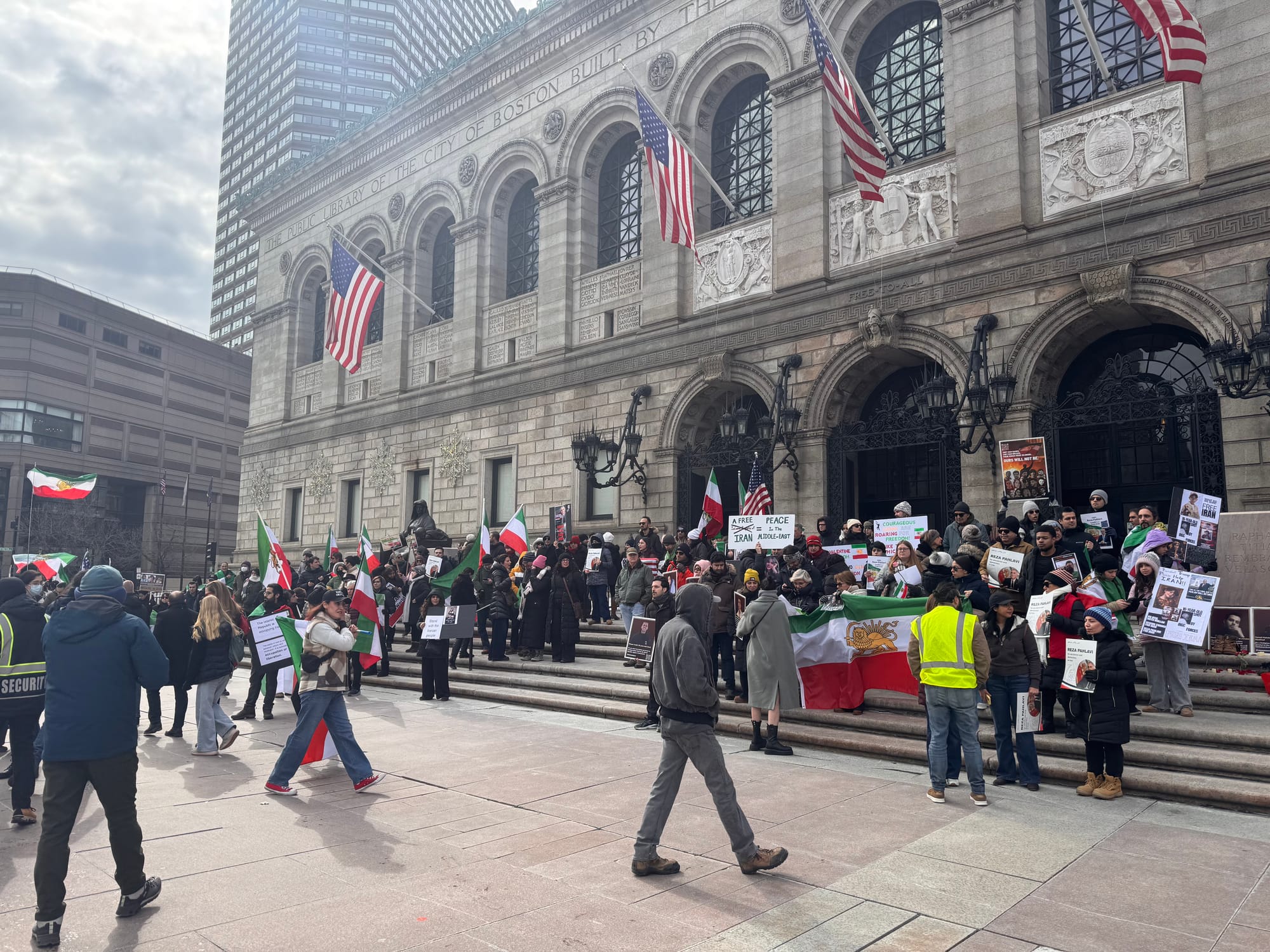 Real Iranian Protests in Boston 2026 against the regime.