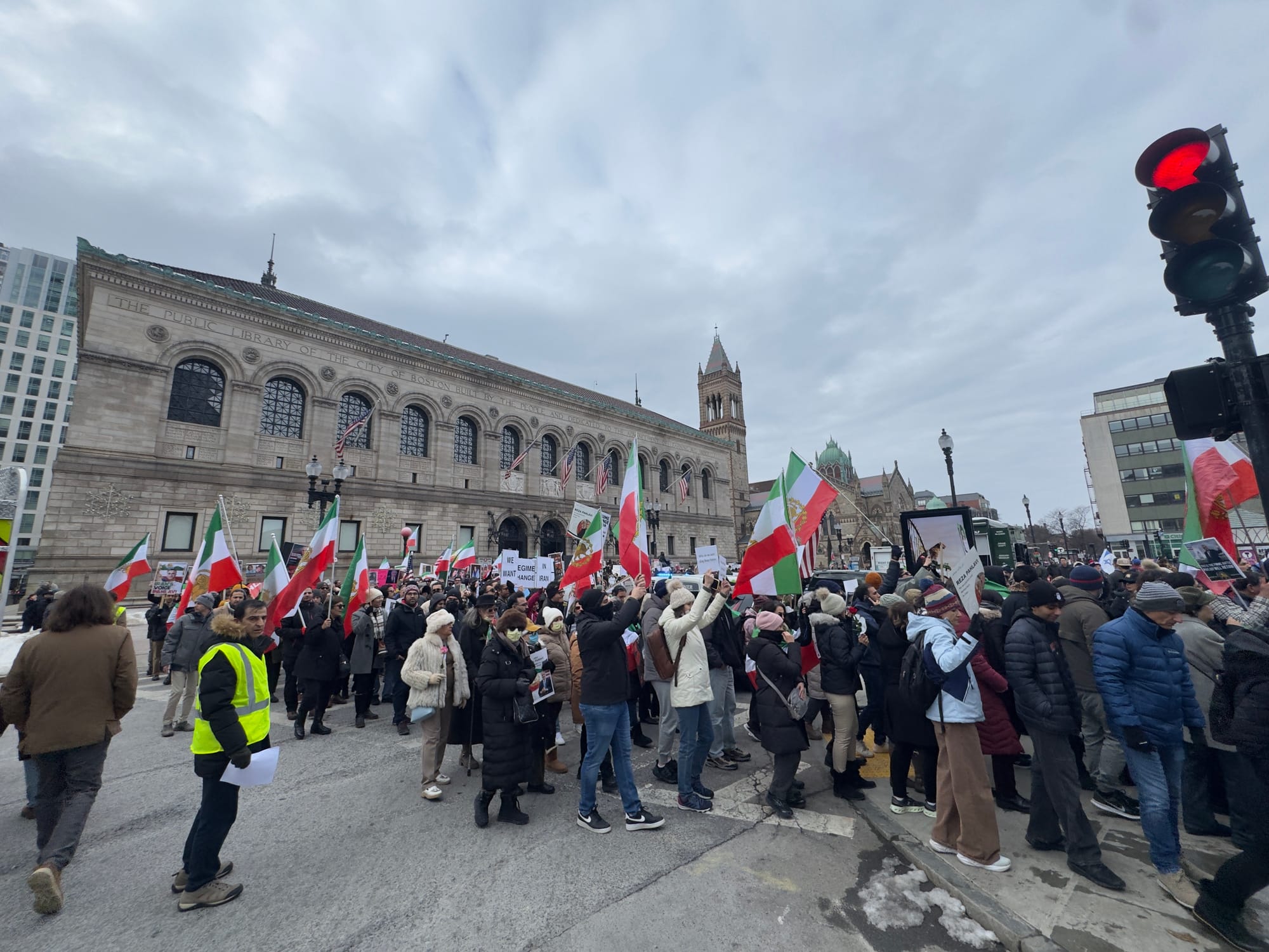 Real Iranian Protests in Boston 2026 against the regime.