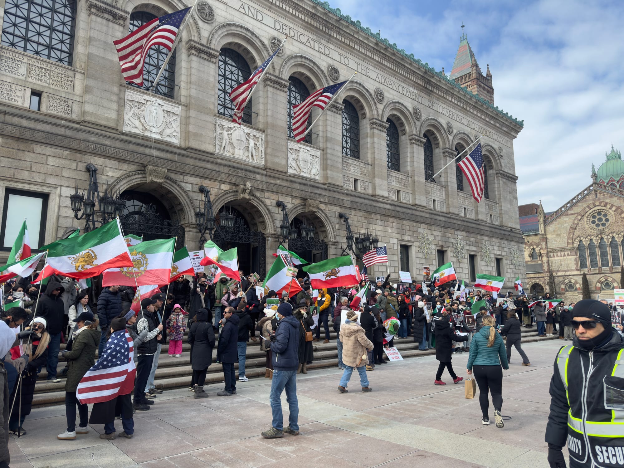 Real Iranian Protests in Boston 2026 against the regime.
