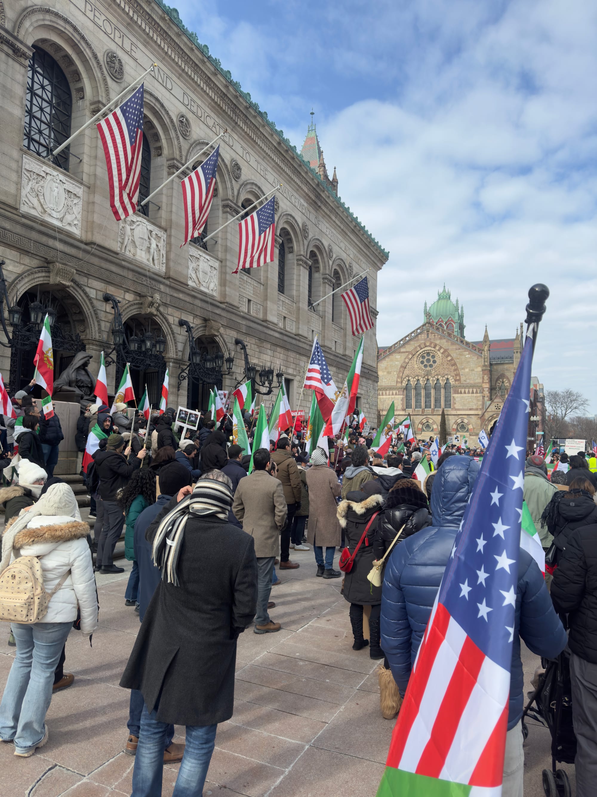 Real Iranian Protests in Boston 2026 against the regime.