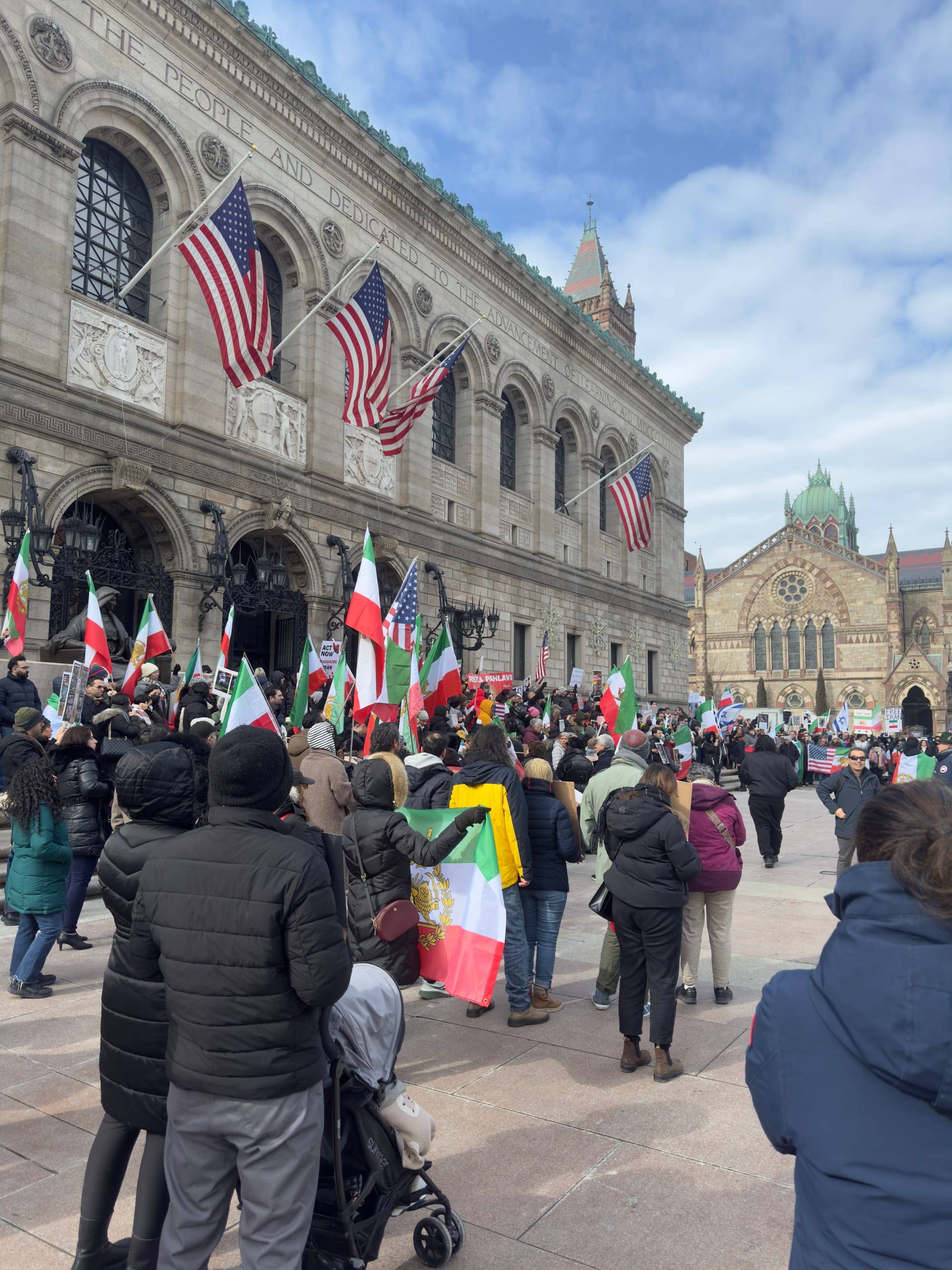 Real Iranian Protests in Boston 2026 against the regime.