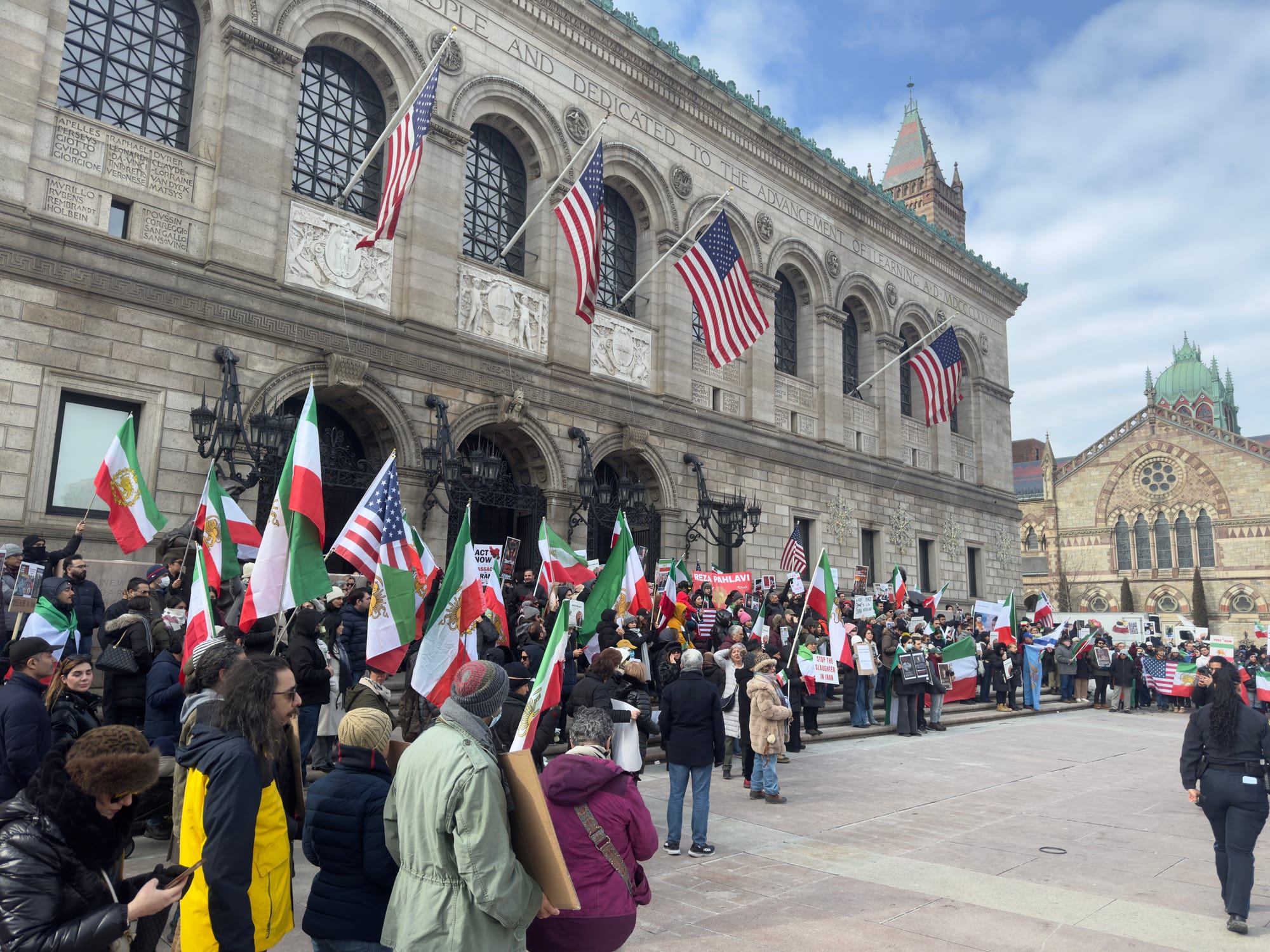 Real Iranian Protests in Boston 2026 against the regime.