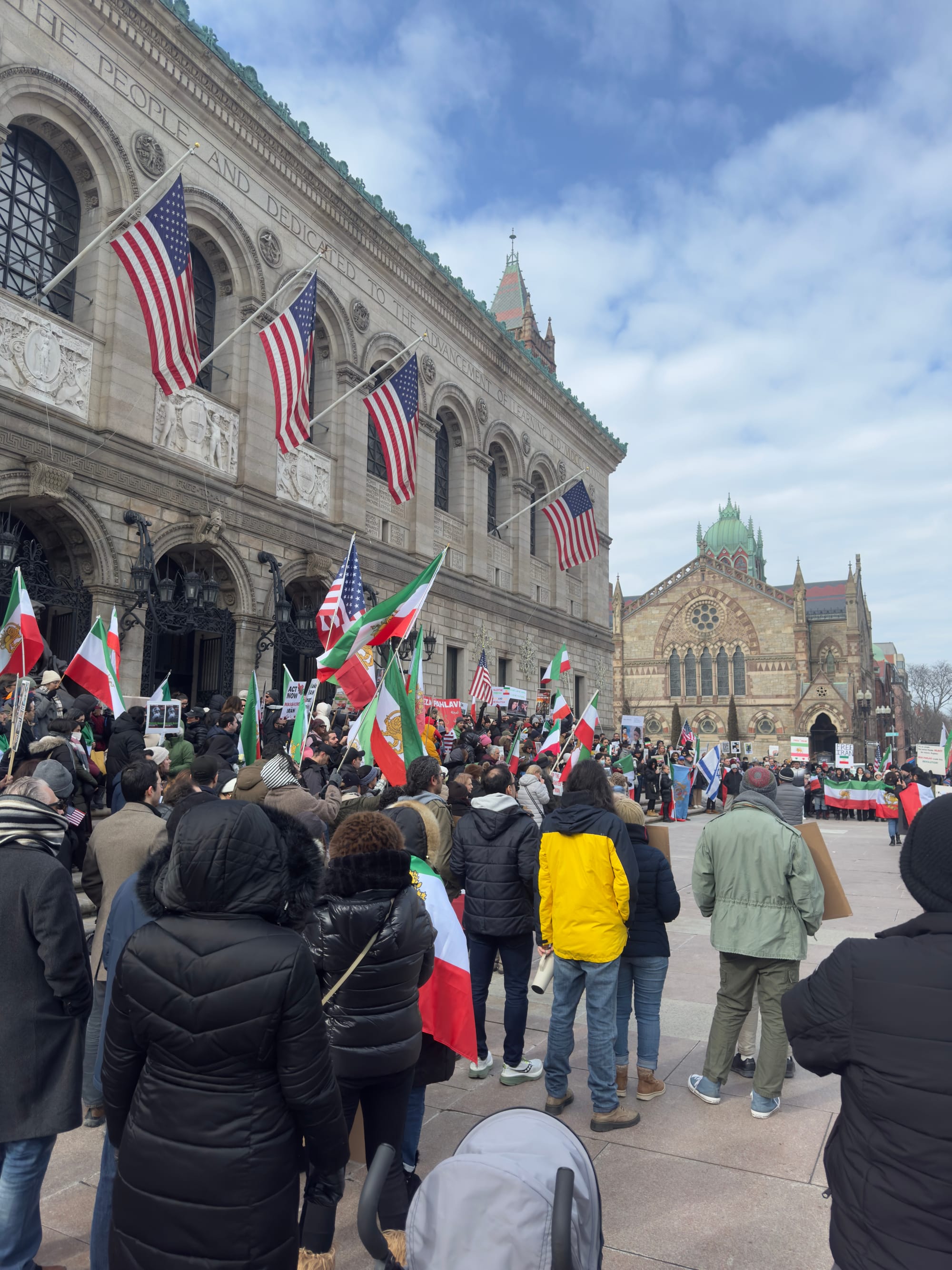 Real Iranian Protests in Boston 2026 against the regime.