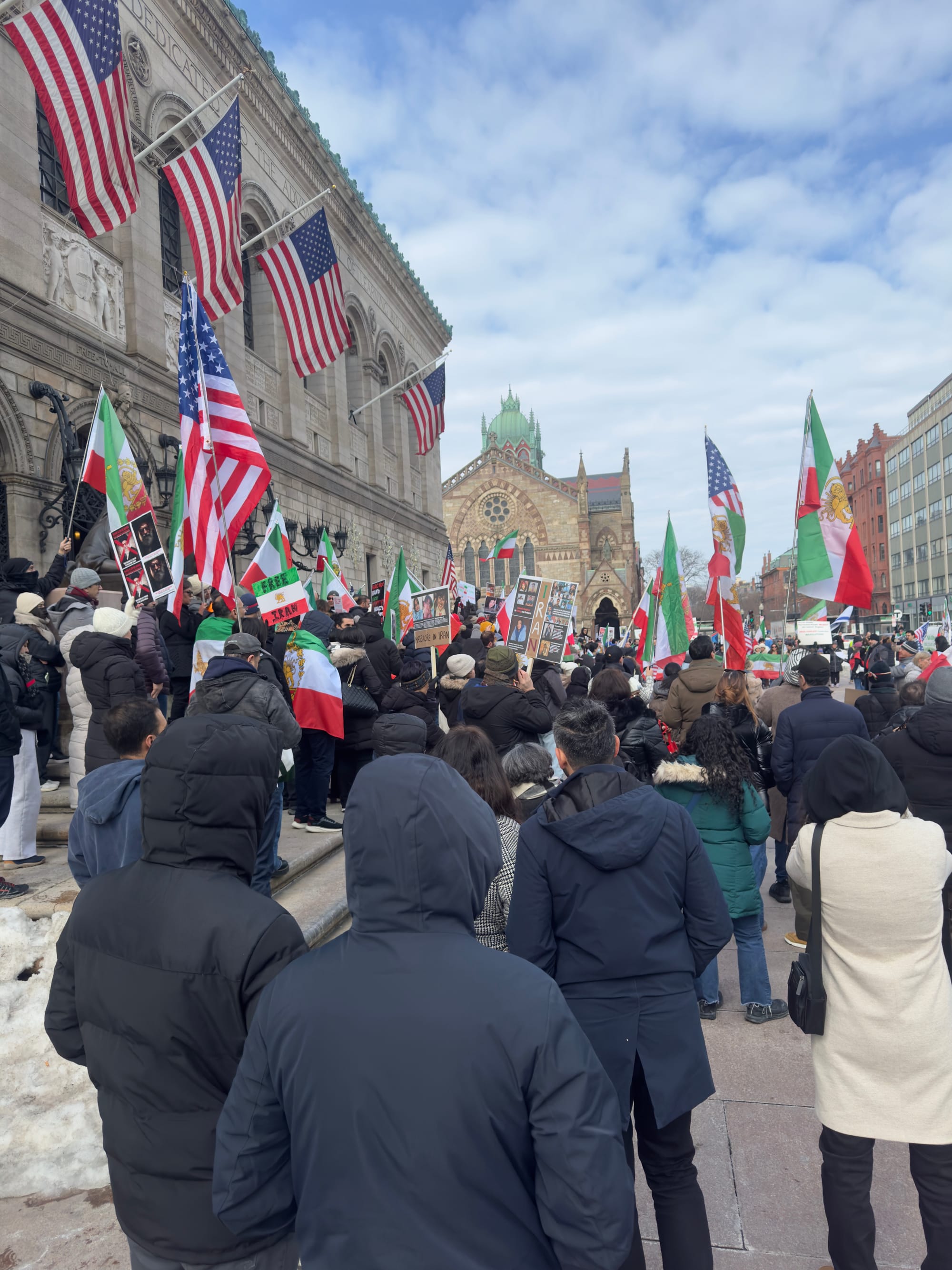 Real Iranian Protests in Boston 2026 against the regime.