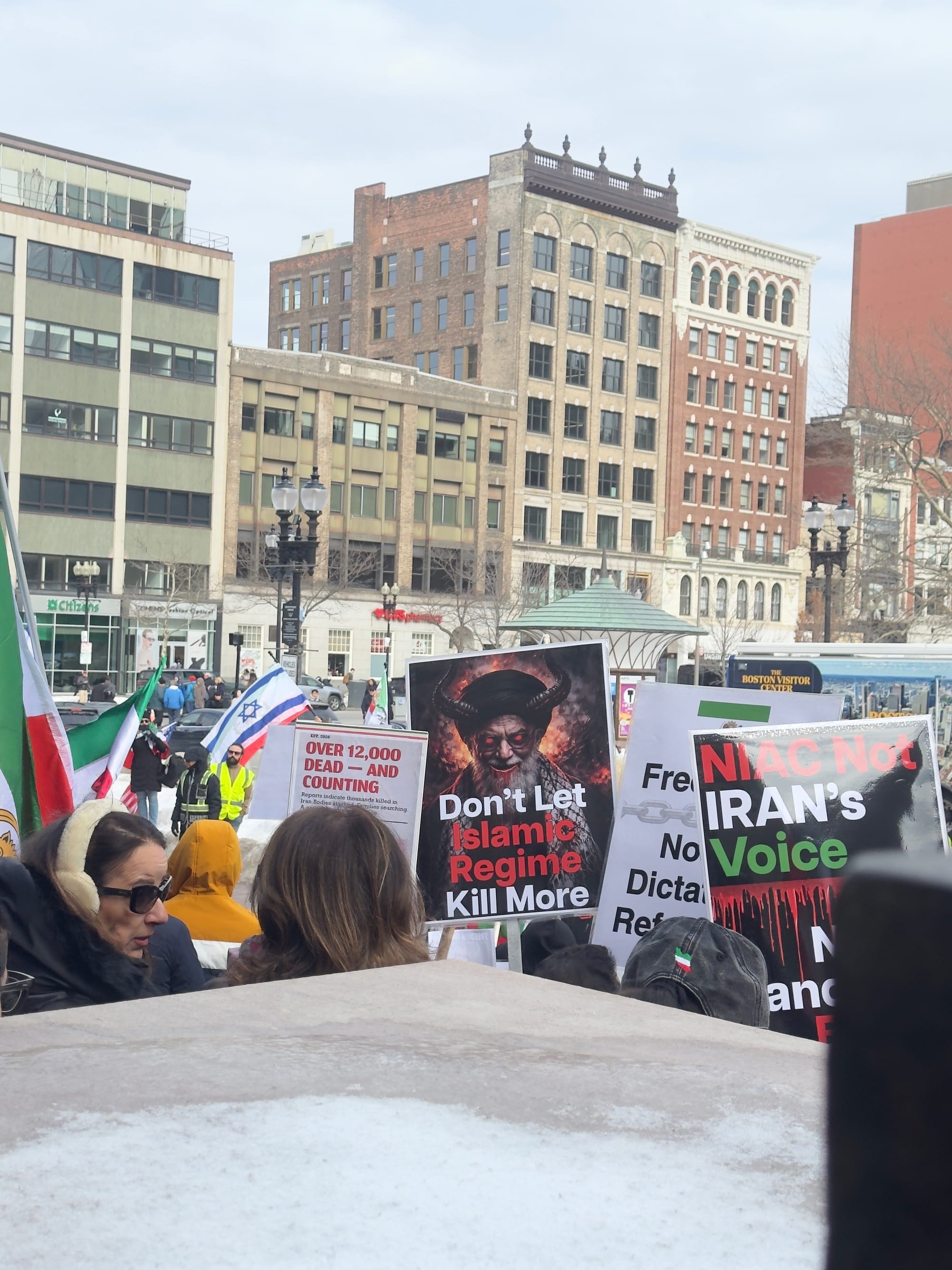 Real Iranian Protests in Boston 2026 against the regime.