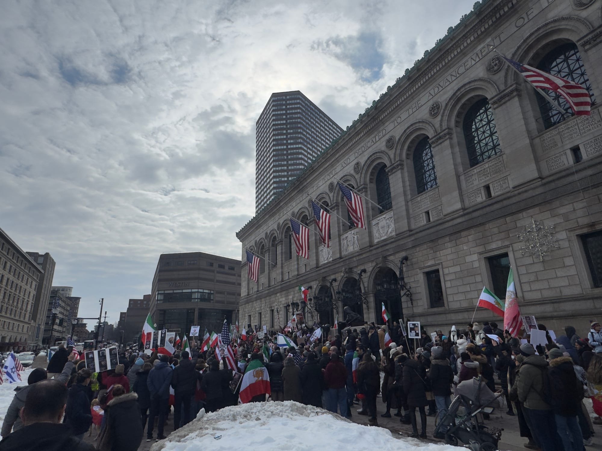 Real Iranian Protests in Boston 2026 against the regime.
