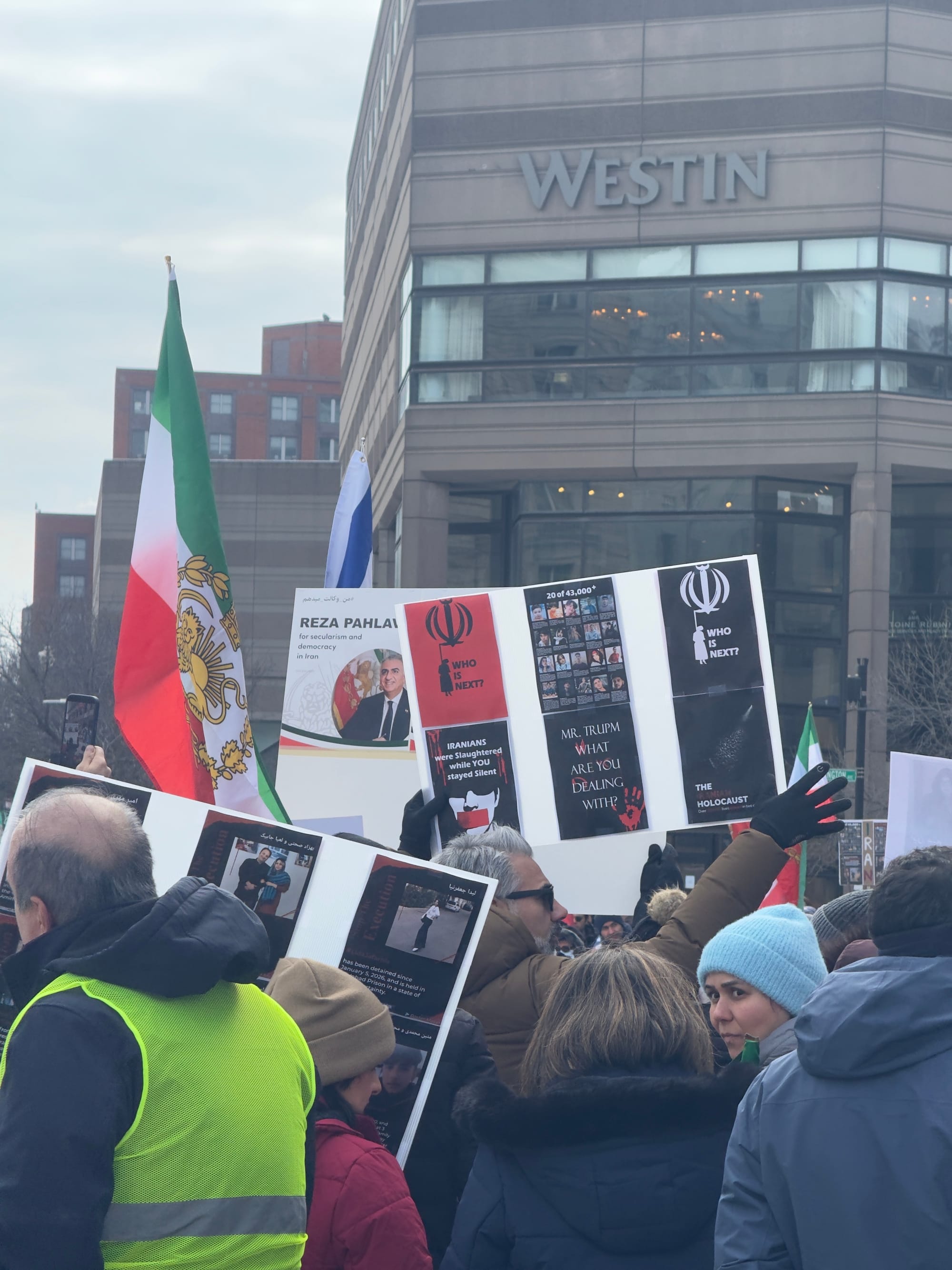 Real Iranian Protests in Boston 2026 against the regime.