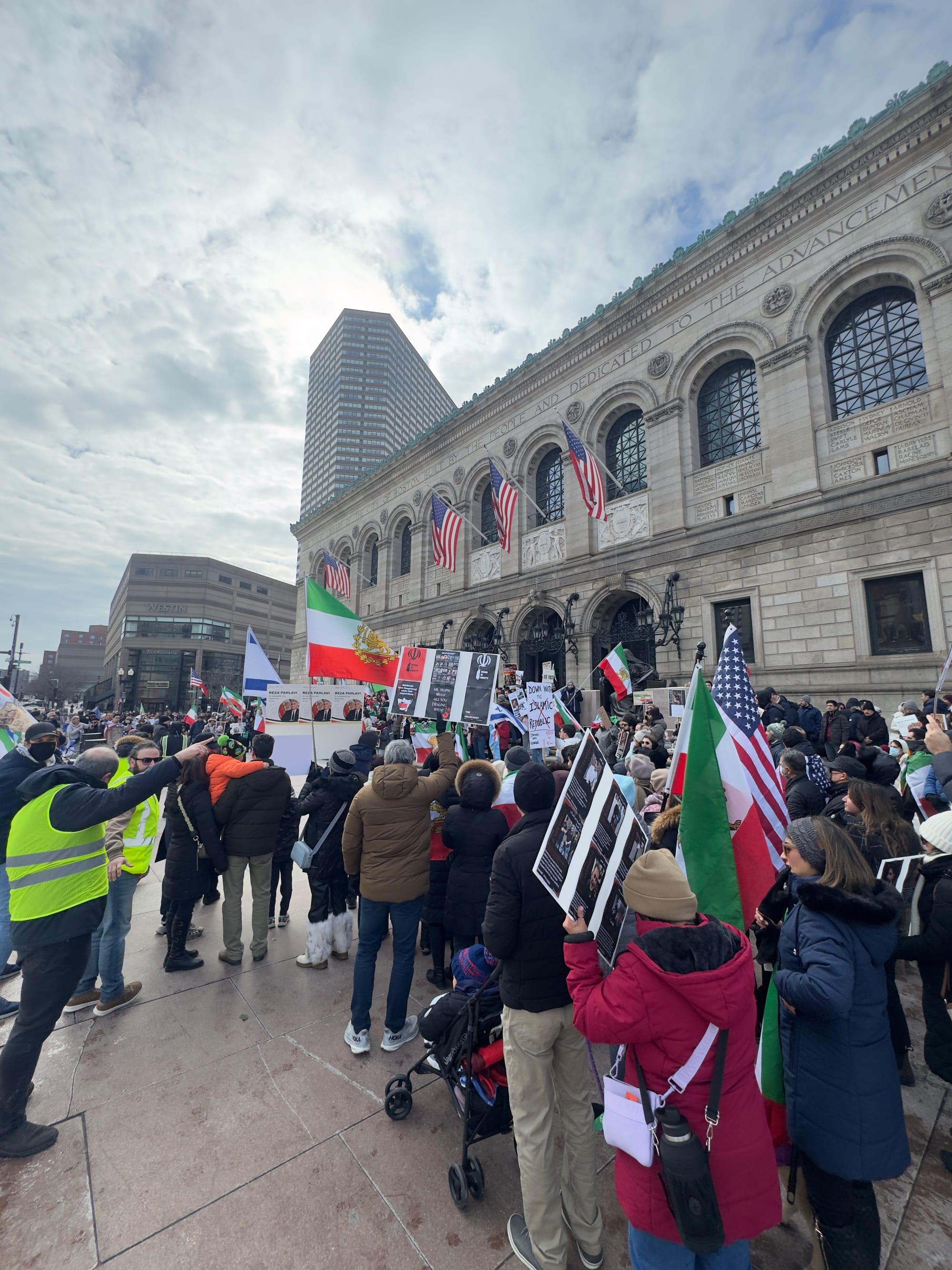 Real Iranian Protests in Boston 2026 against the regime.