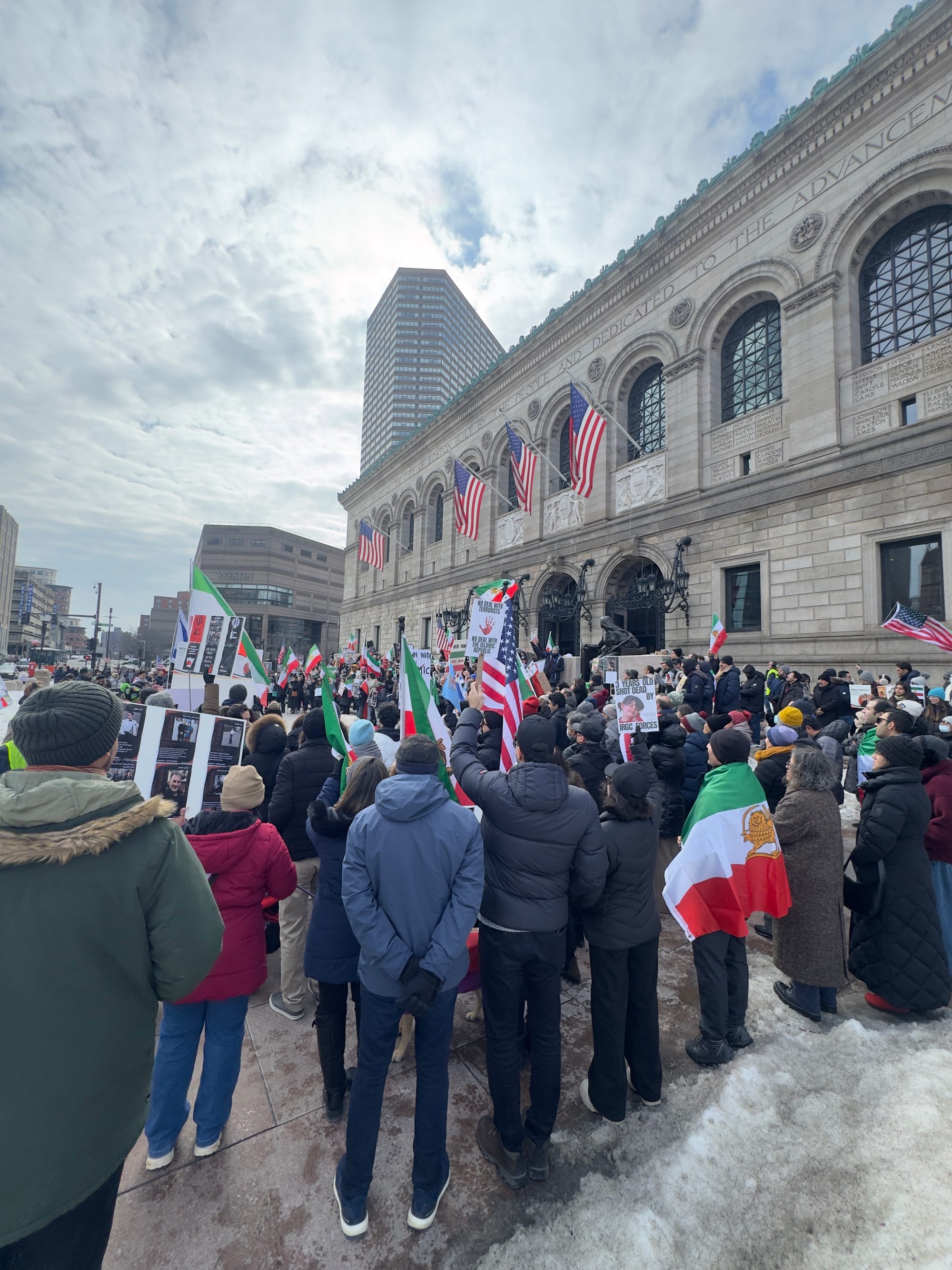 Real Iranian Protests in Boston 2026 against the regime.