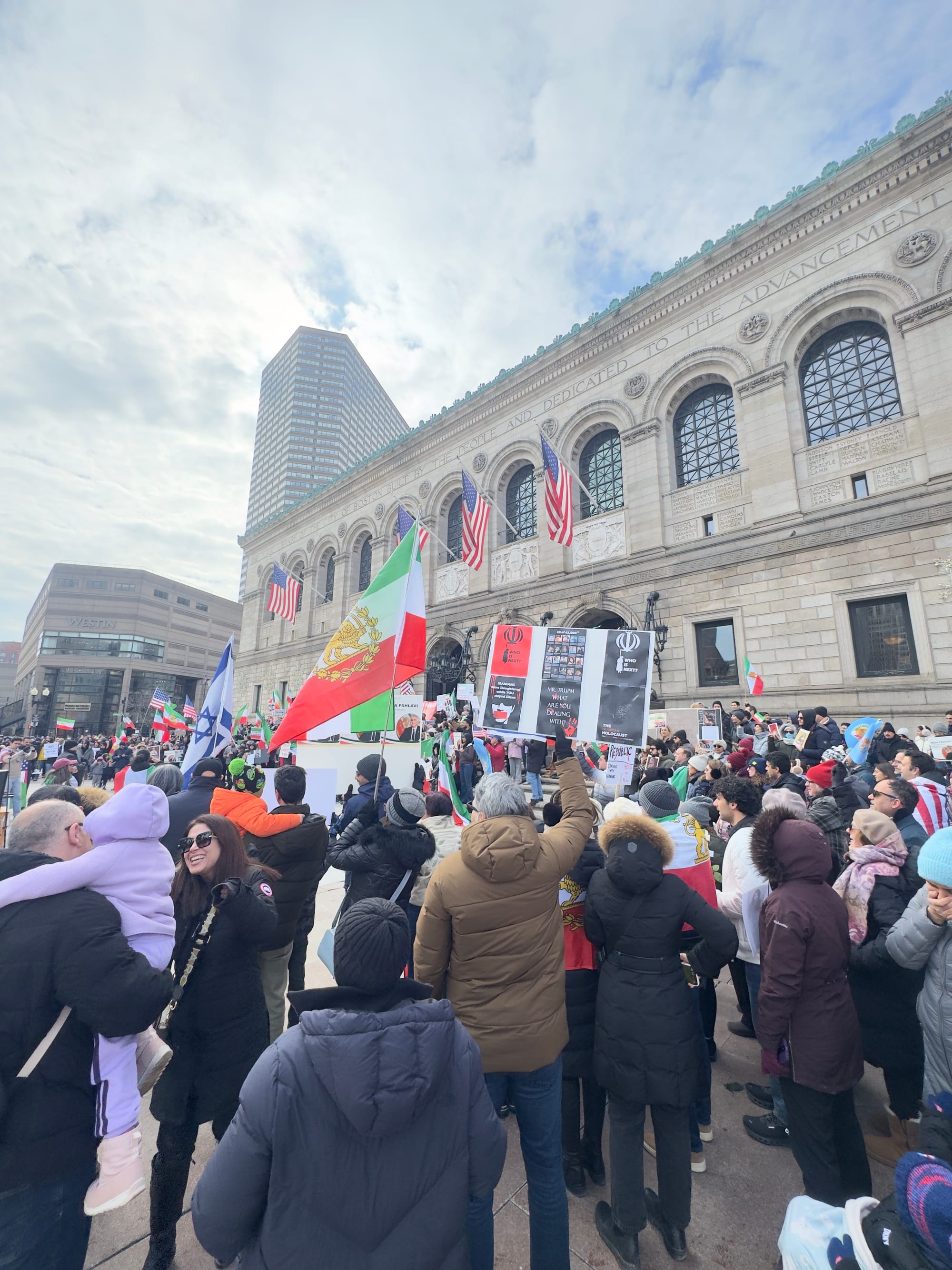 Real Iranian Protests in Boston 2026 against the regime.