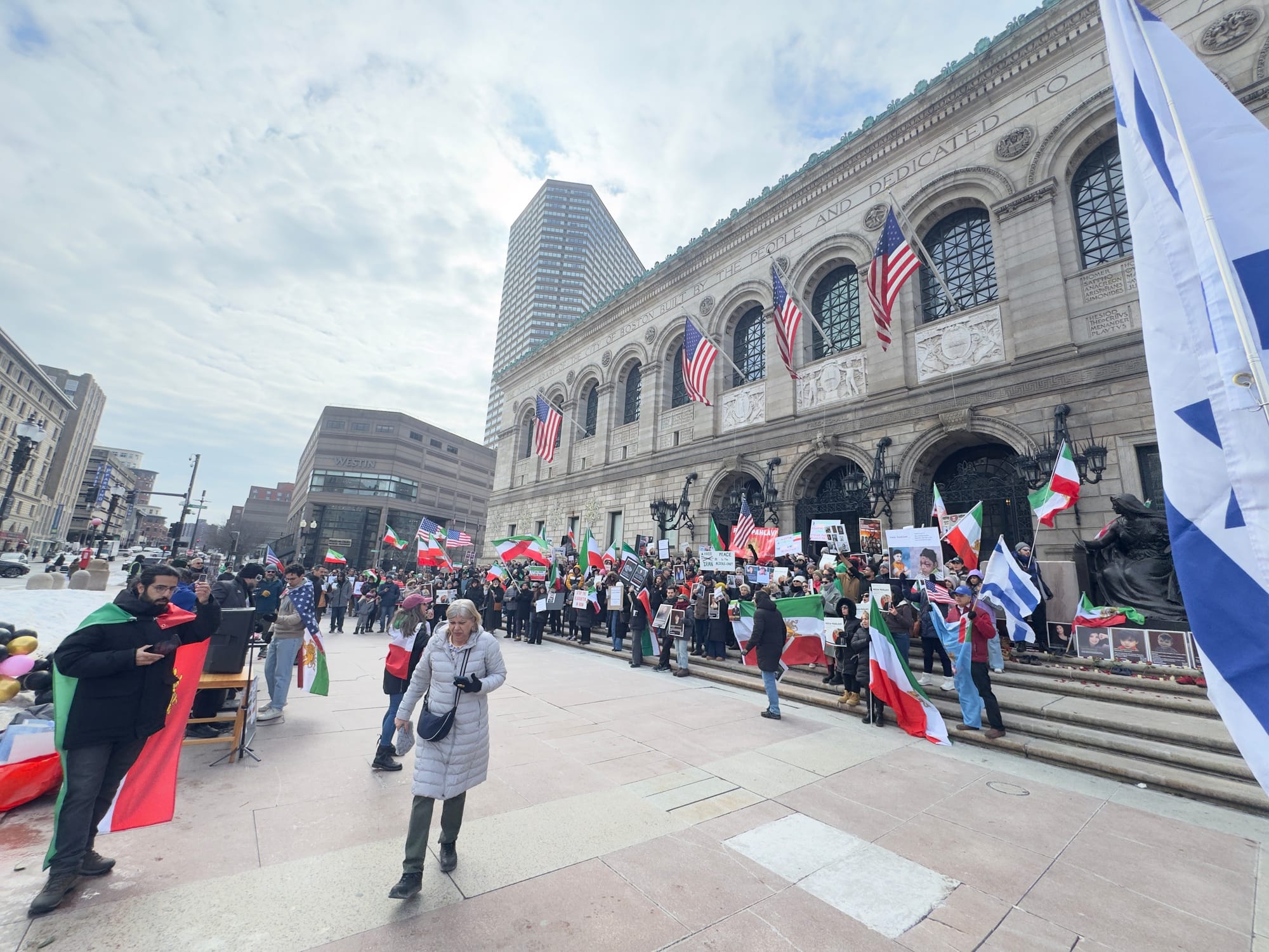 Real Iranian Protests in Boston 2026 against the regime.