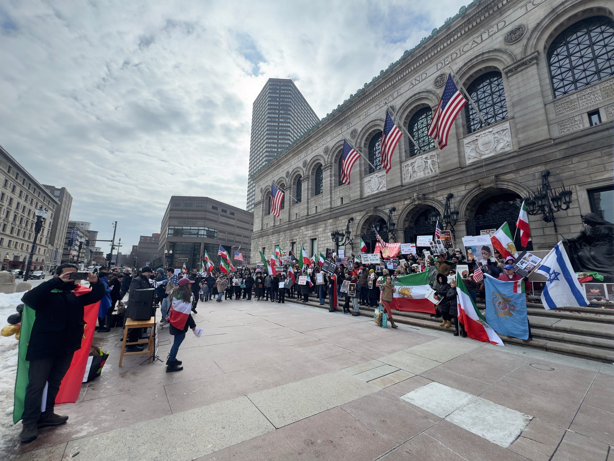 Real Iranian Protests in Boston 2026 against the regime.