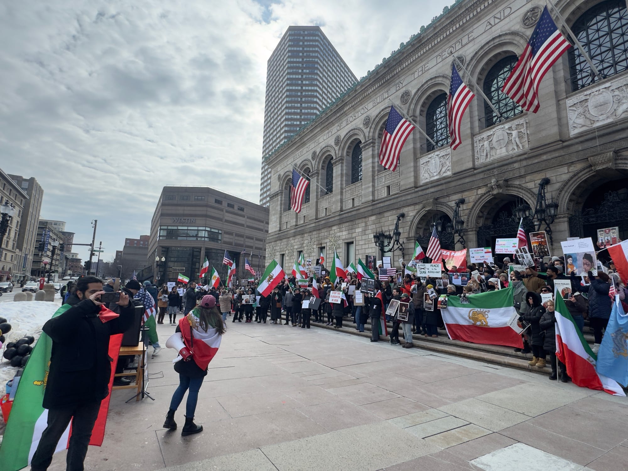 Real Iranian Protests in Boston 2026 against the regime.