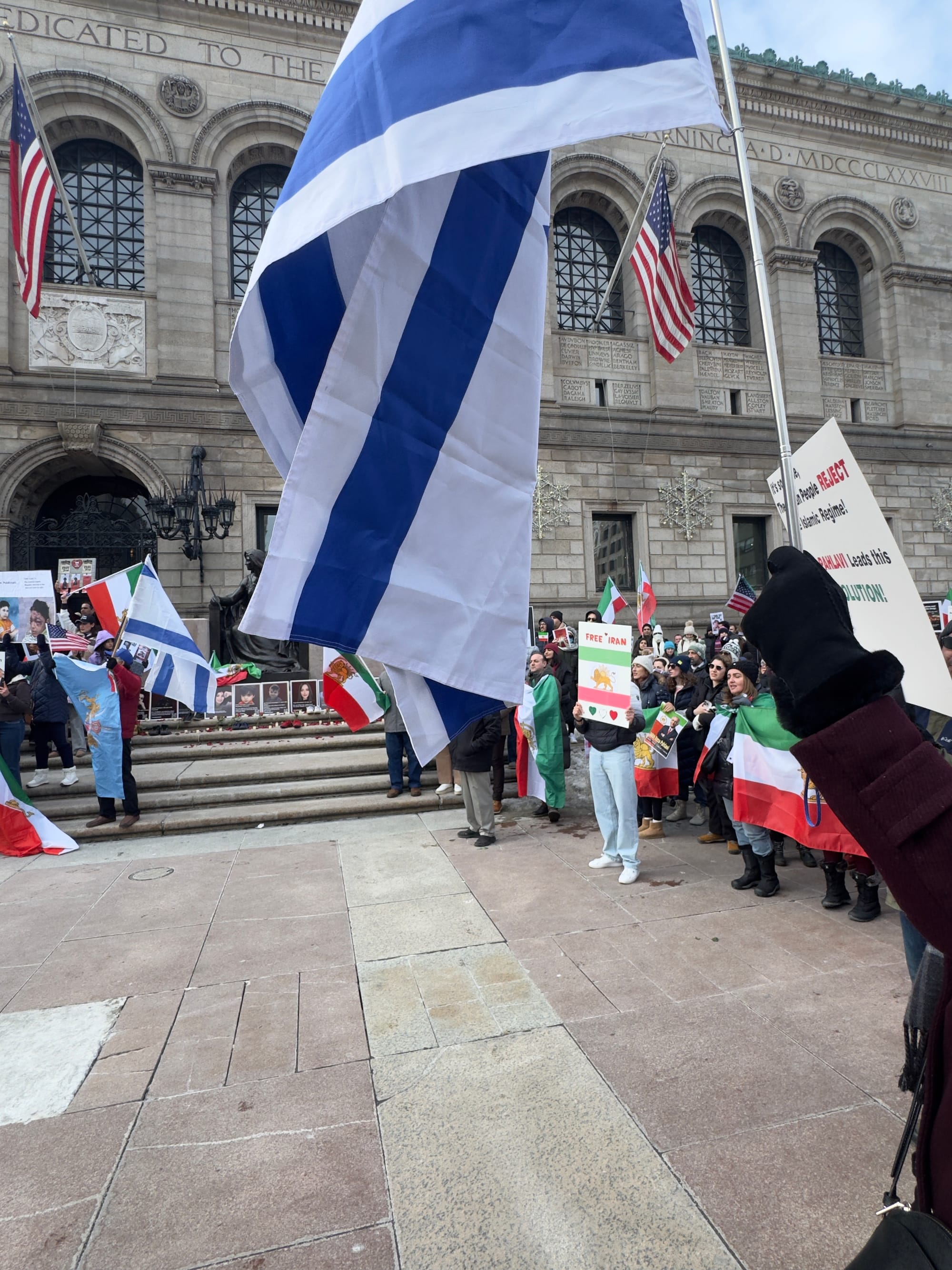 Real Iranian Protests in Boston 2026 against the regime.