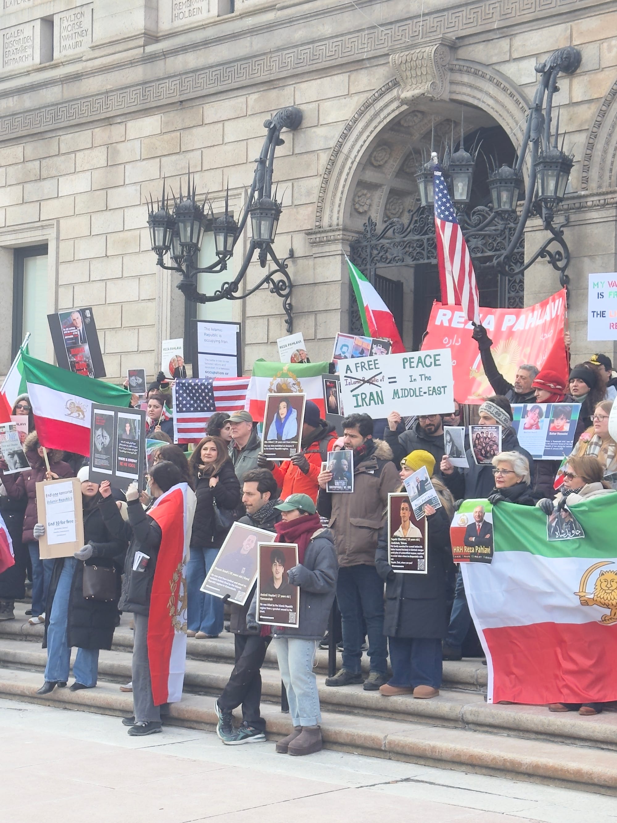 Real Iranian Protests in Boston 2026 against the regime.