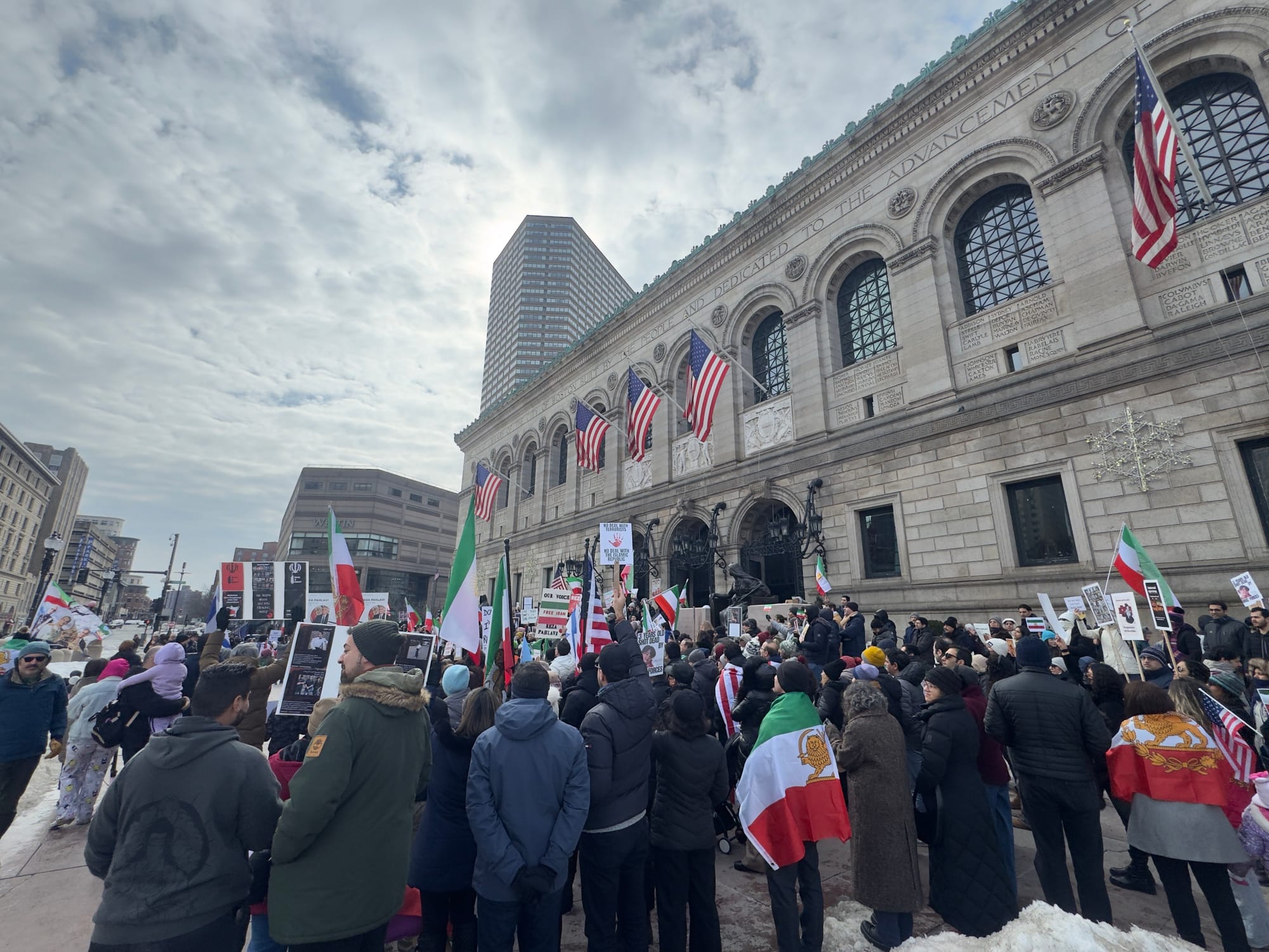 Real Iranian Protests in Boston 2026 against the regime.