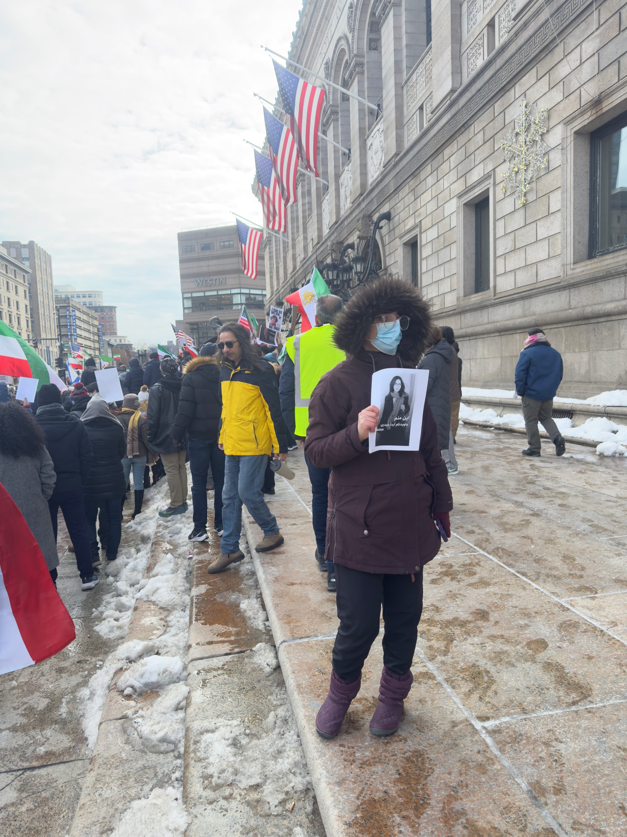 Real Iranian Protests in Boston 2026 against the regime.
