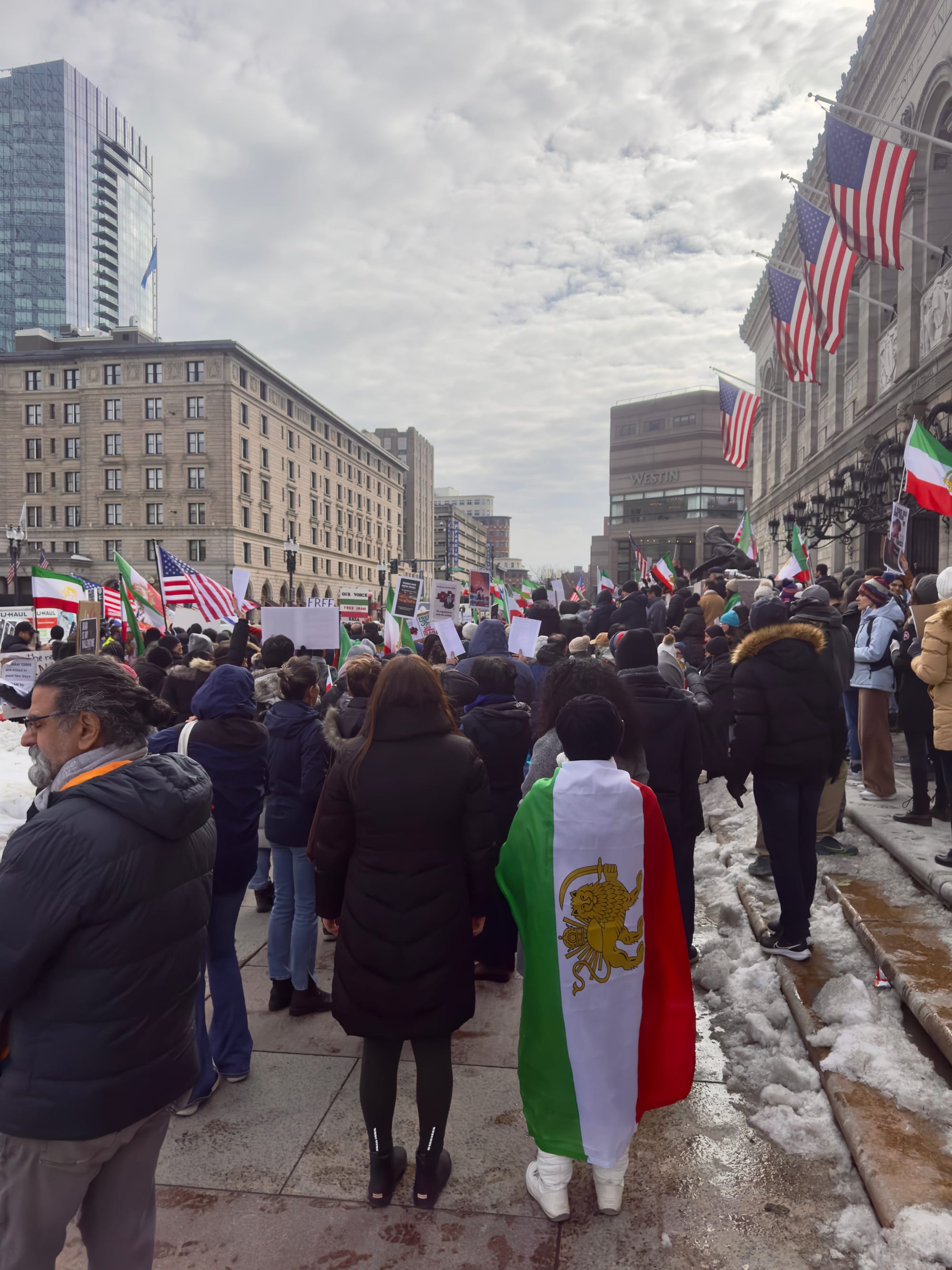 Real Iranian Protests in Boston 2026 against the regime.