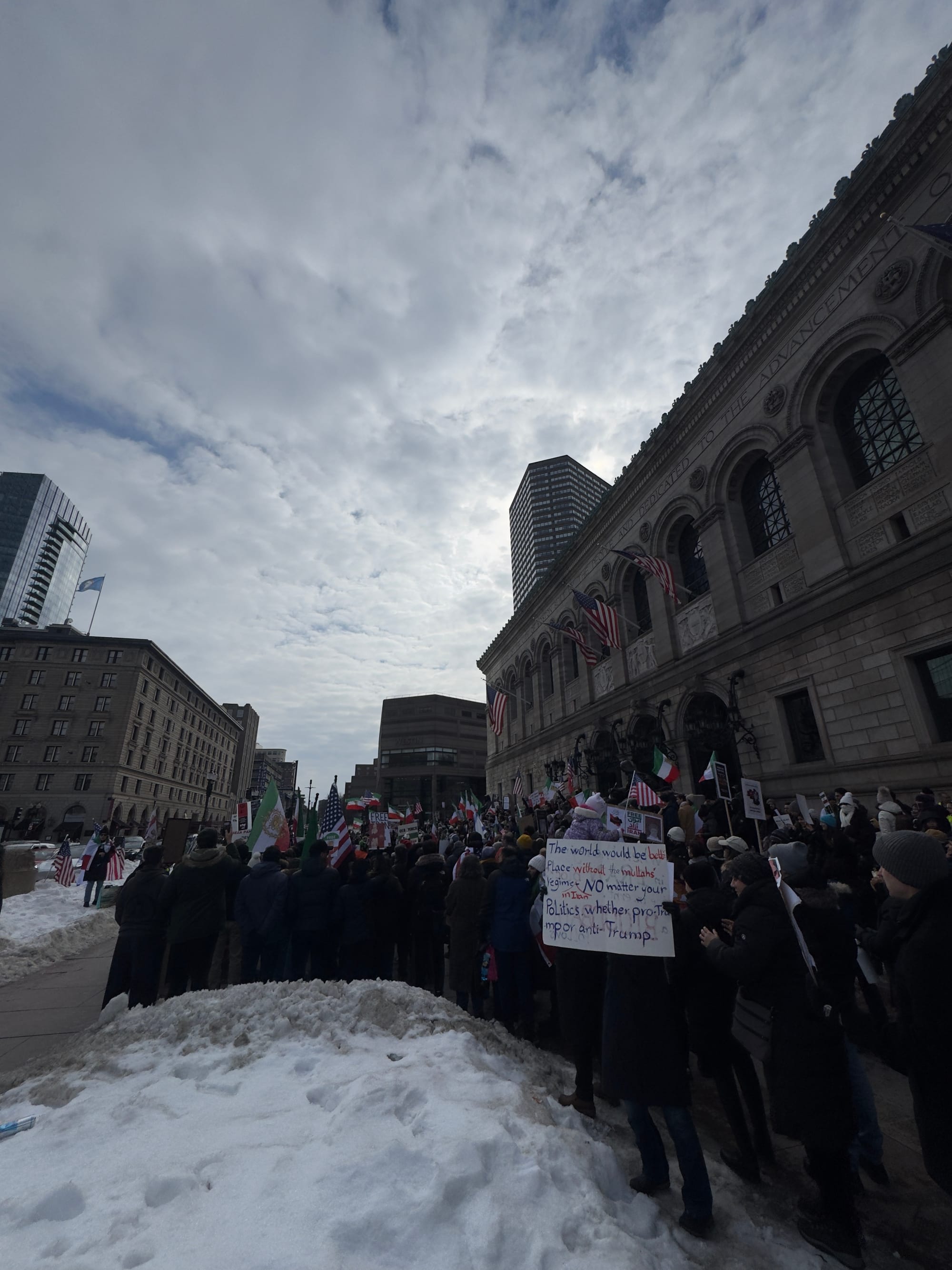 Real Iranian Protests in Boston 2026 against the regime.