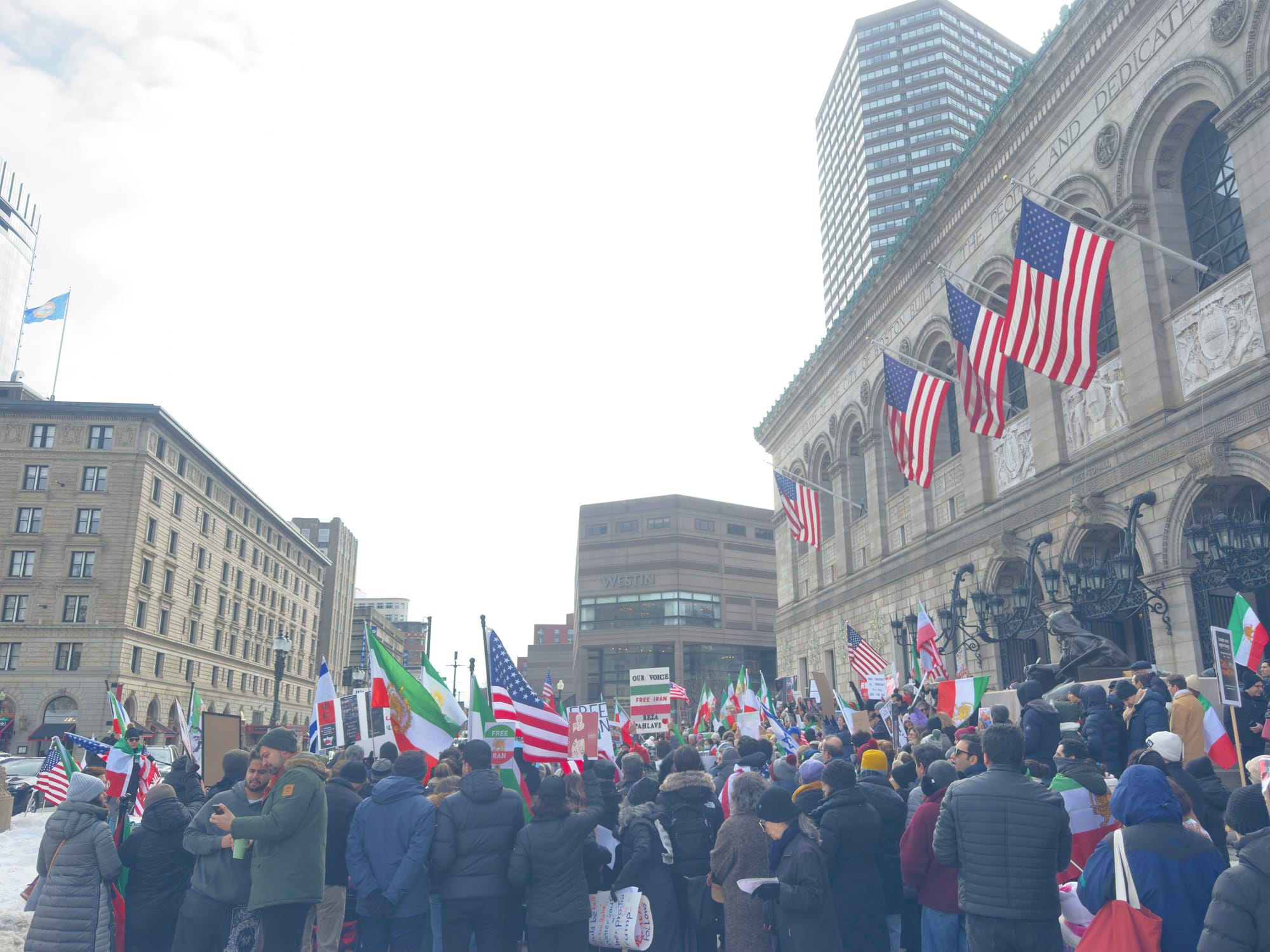 Real Iranian Protests in Boston 2026 against the regime.