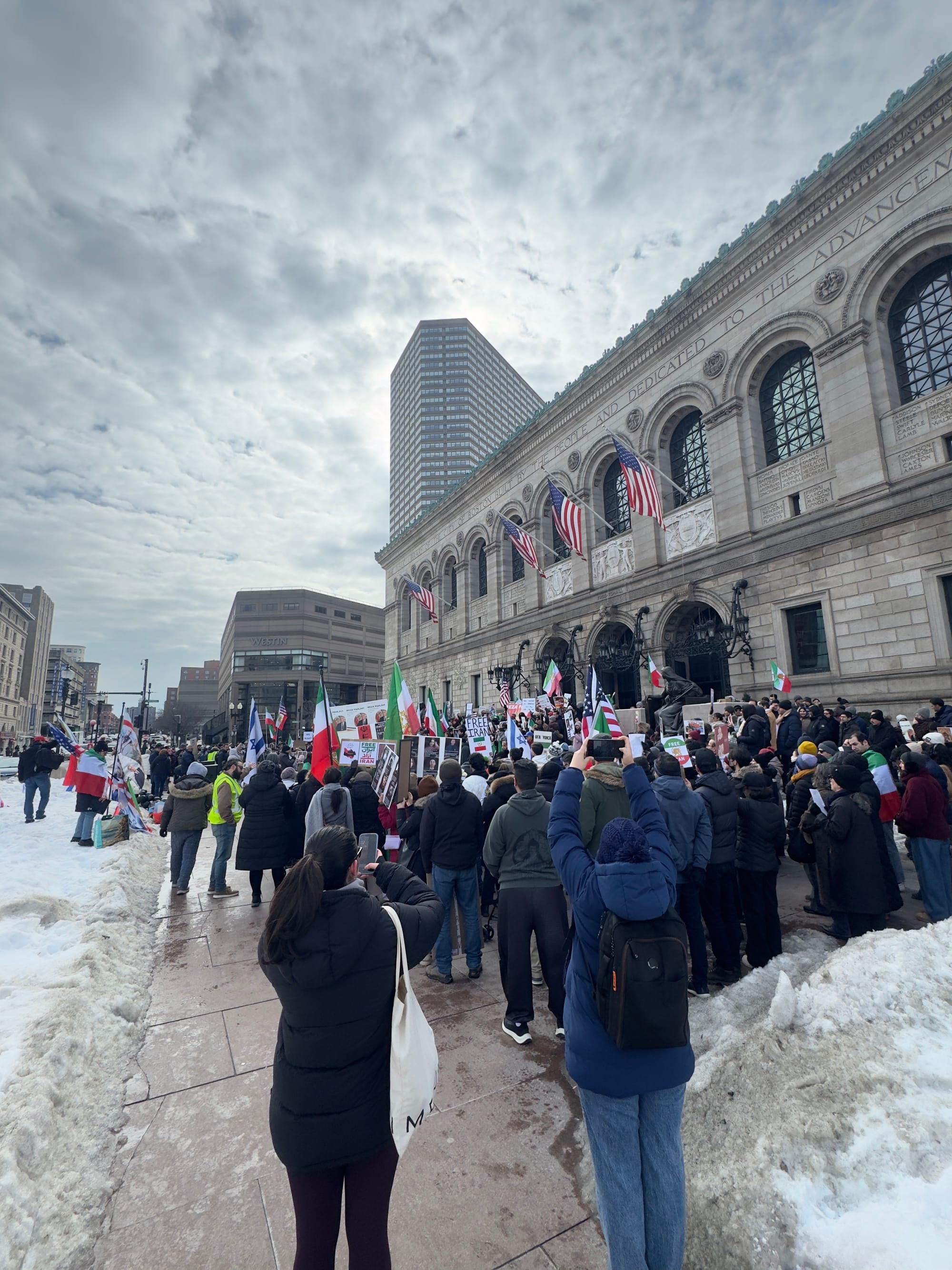 Real Iranian Protests in Boston 2026 against the regime.