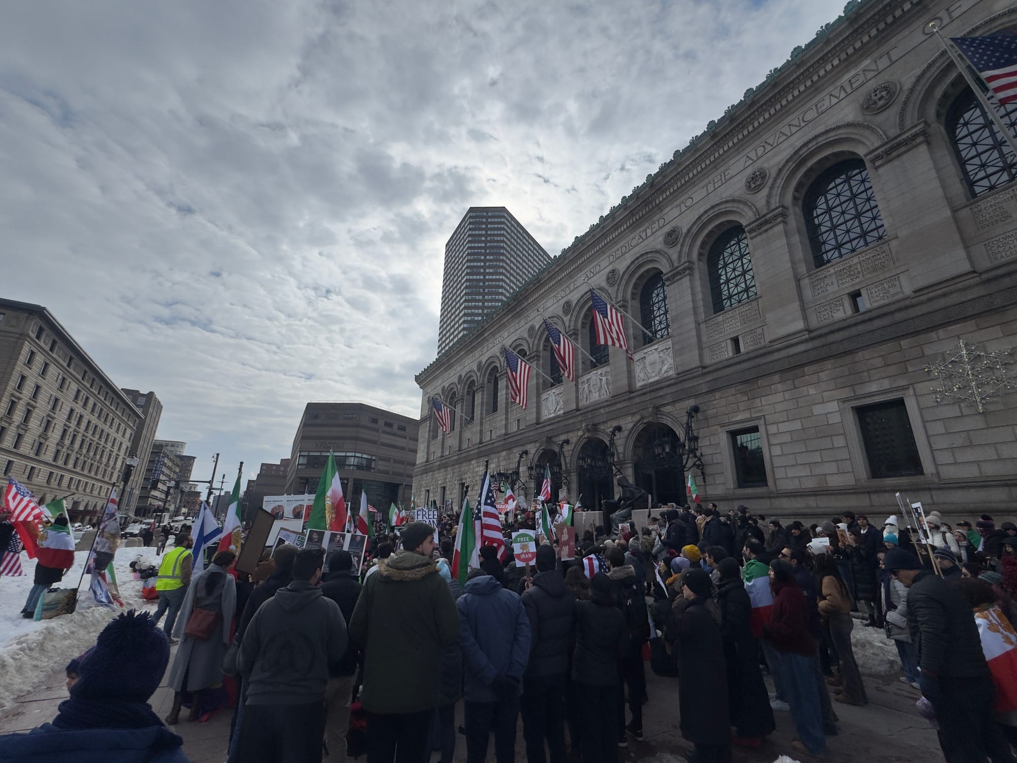 Real Iranian Protests in Boston 2026 against the regime.