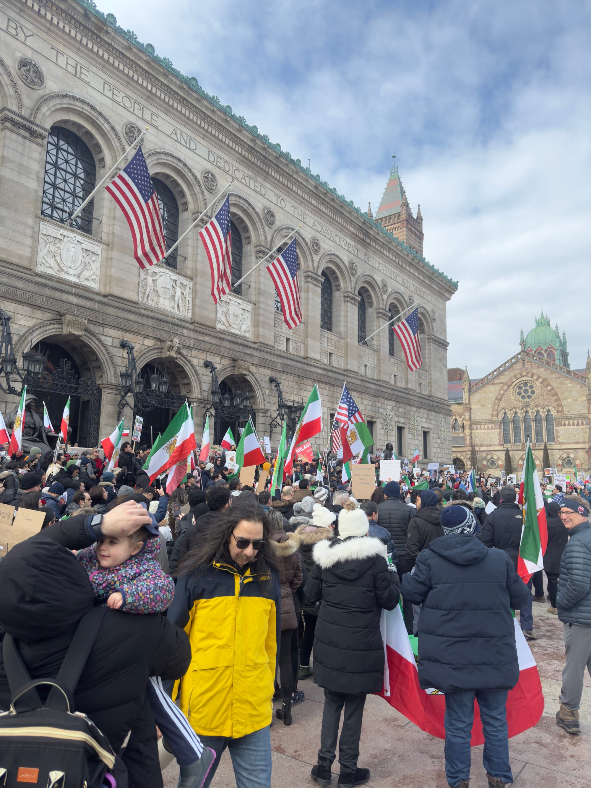 Real Iranian Protests in Boston 2026 against the regime.