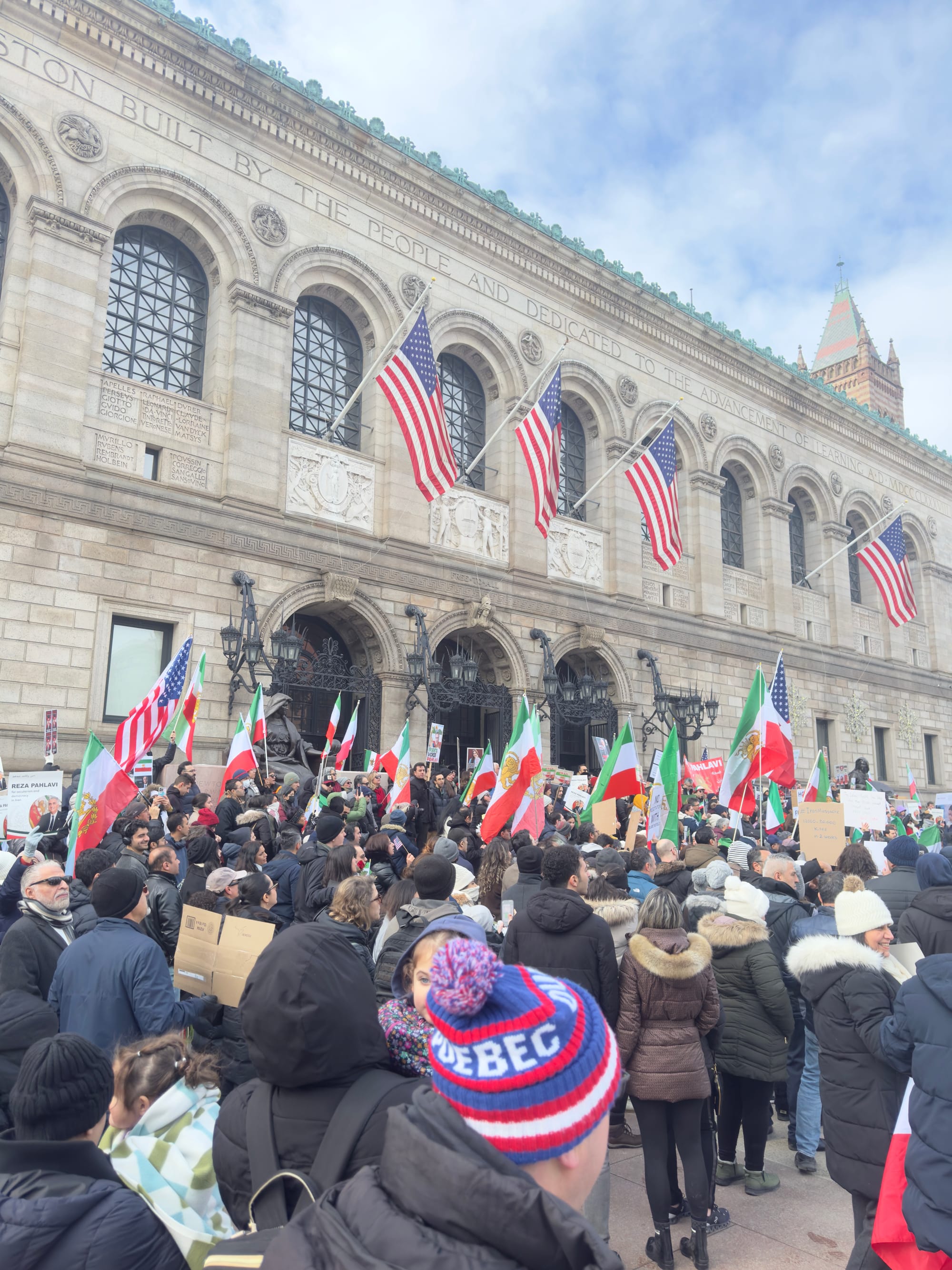 Real Iranian Protests in Boston 2026 against the regime.