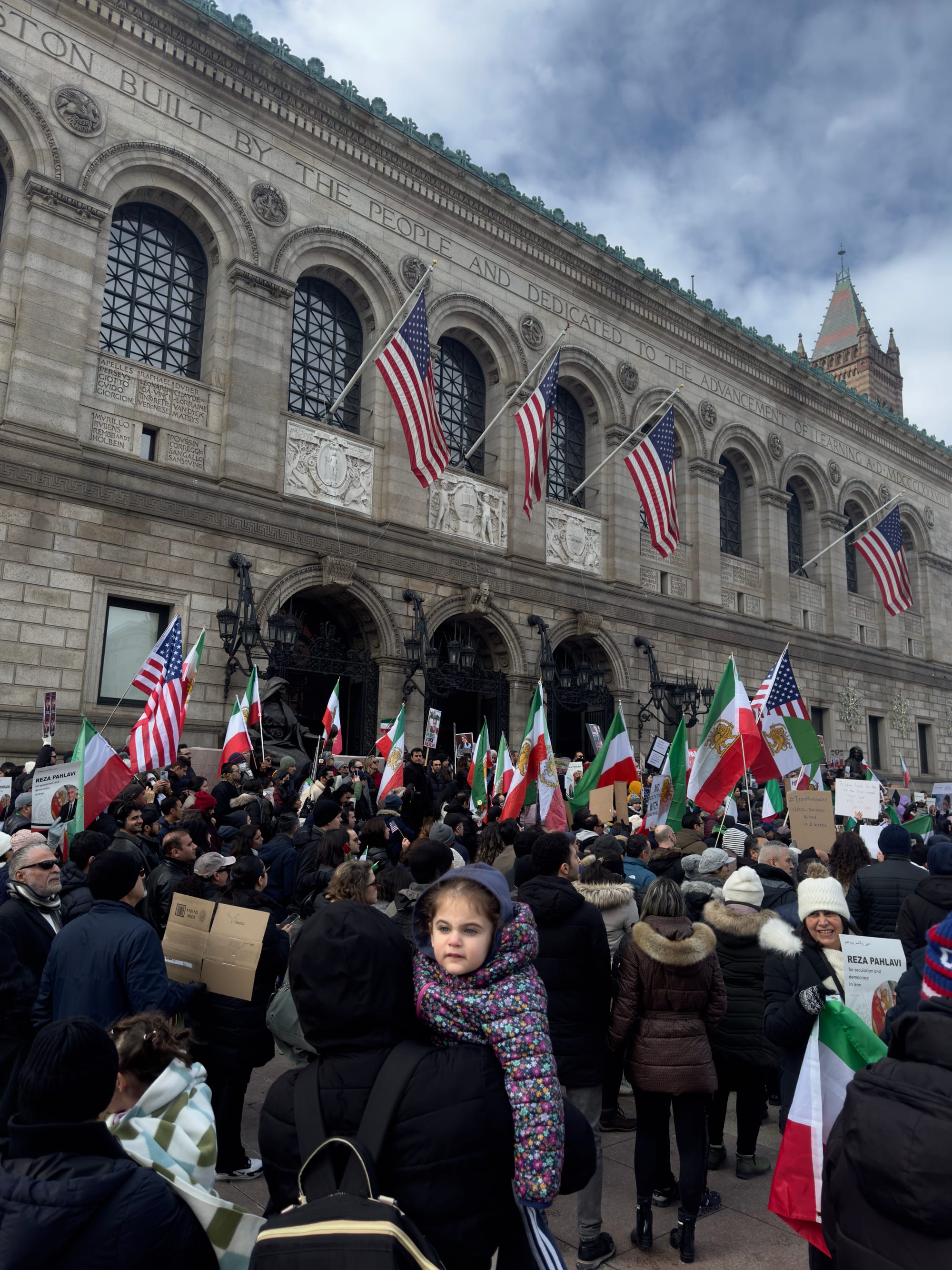 Real Iranian Protests in Boston 2026 against the regime.
