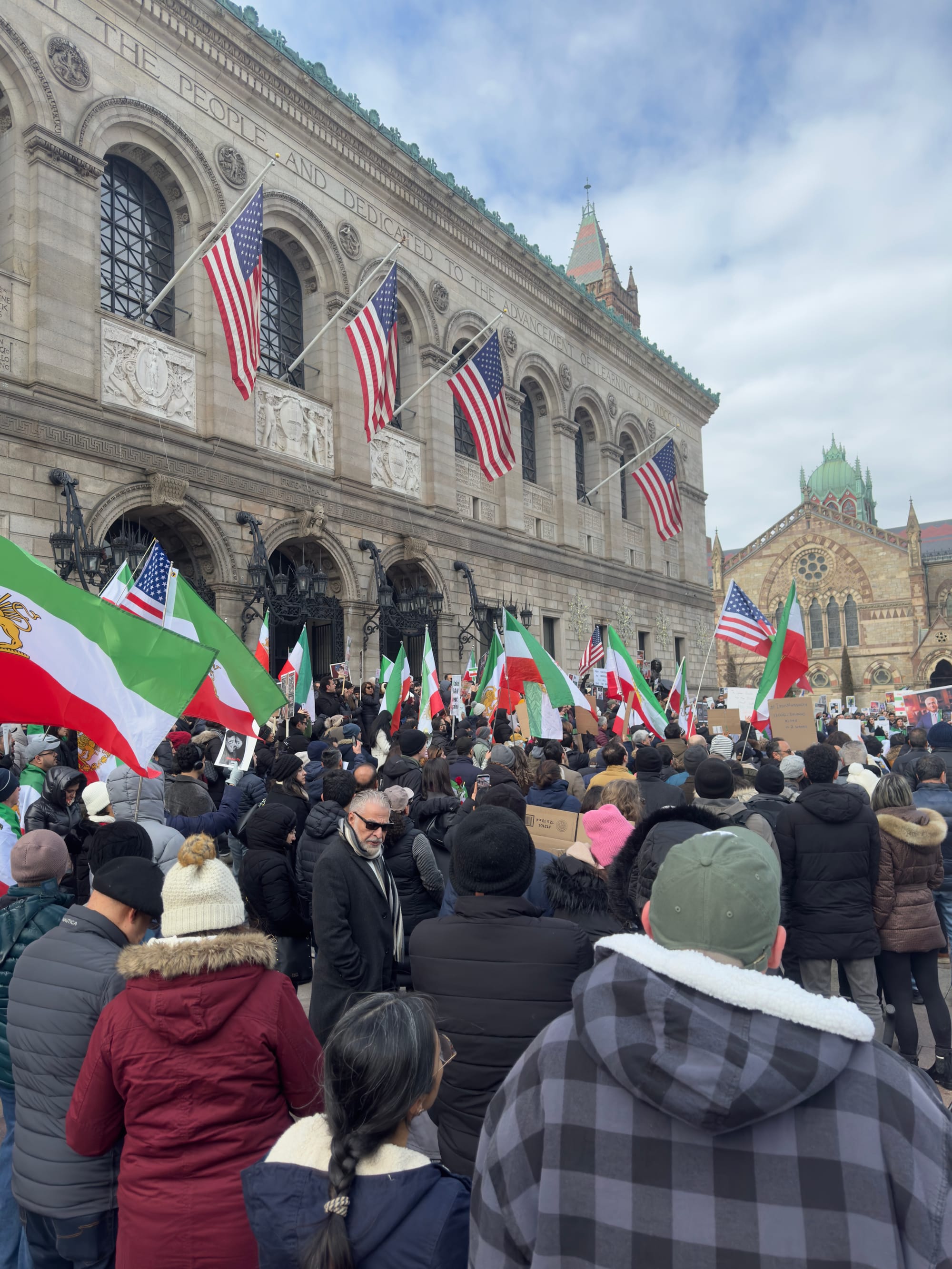 Real Iranian Protests in Boston 2026 against the regime.