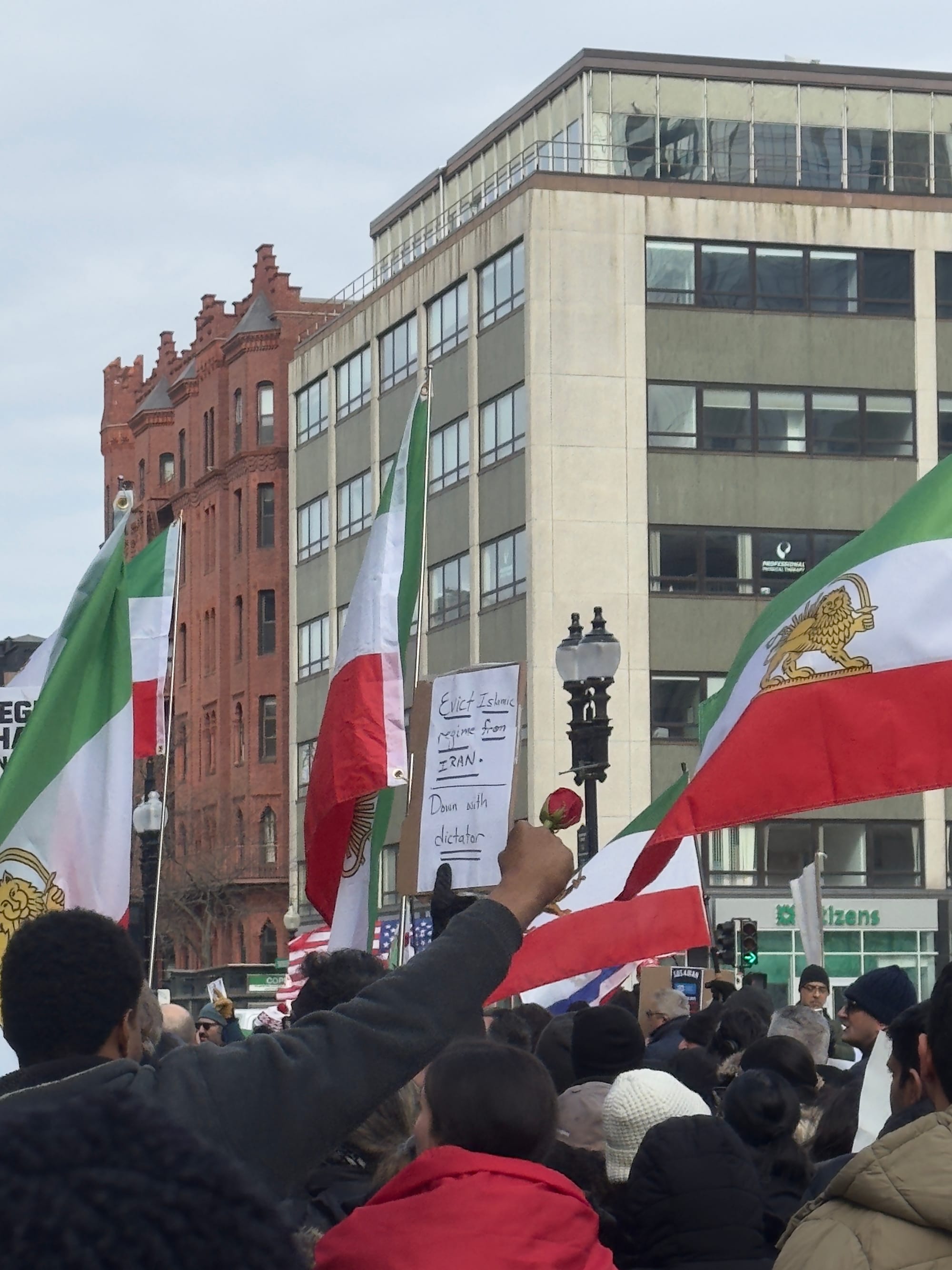 Real Iranian Protests in Boston 2026 against the regime.