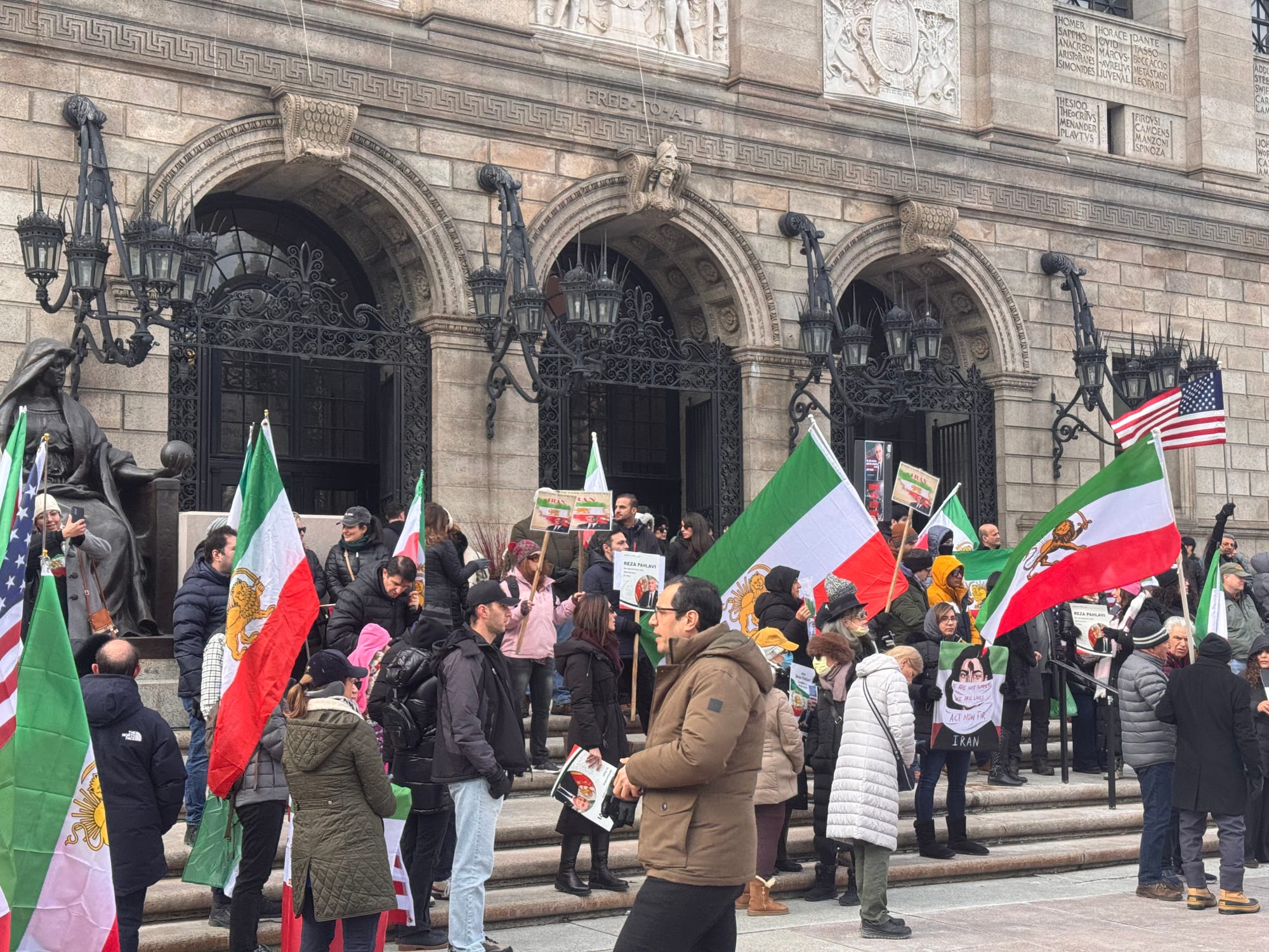 Real Iranian Protests in Boston 2026 against the regime.