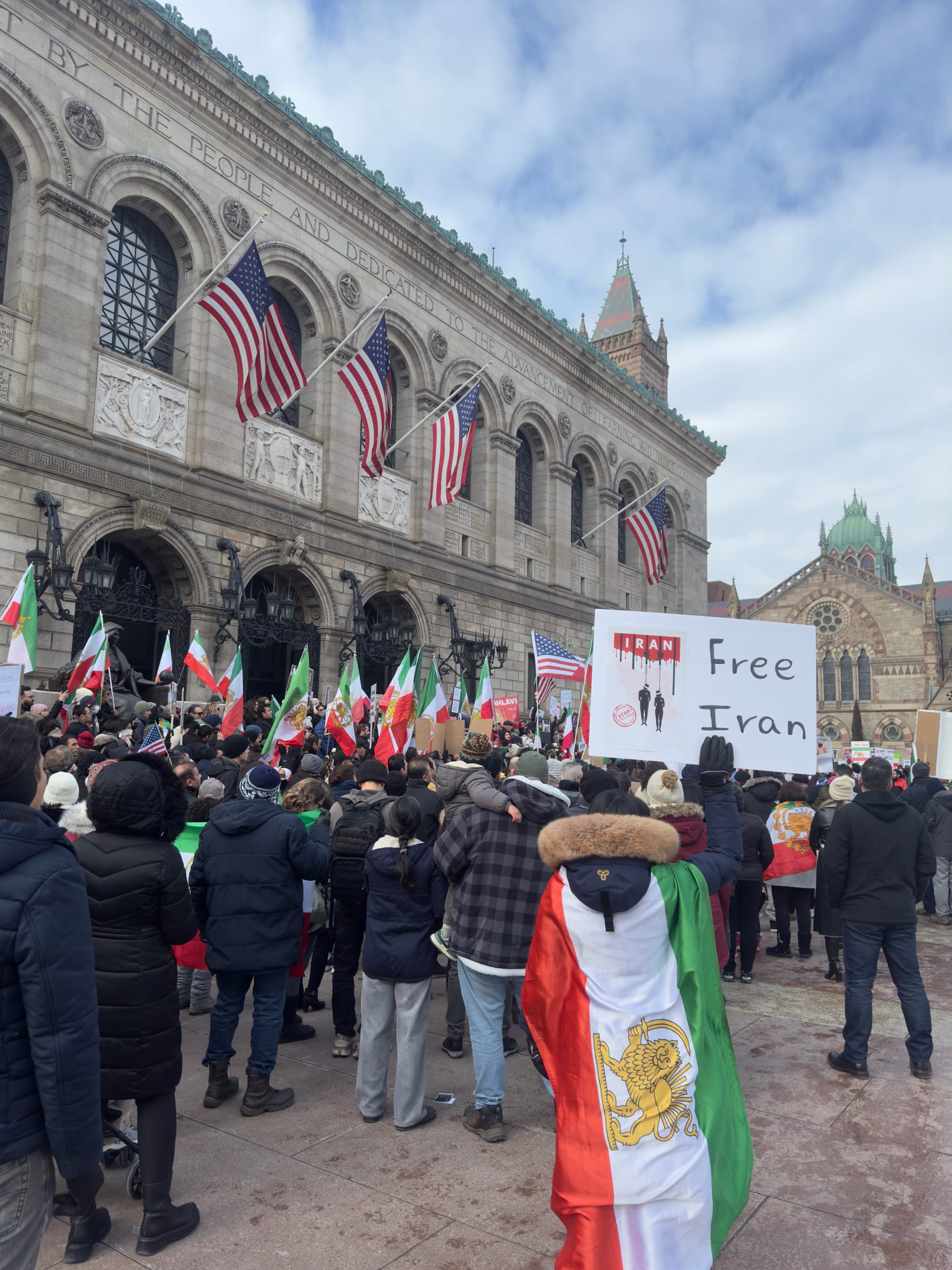 Real Iranian Protests in Boston 2026 against the regime.