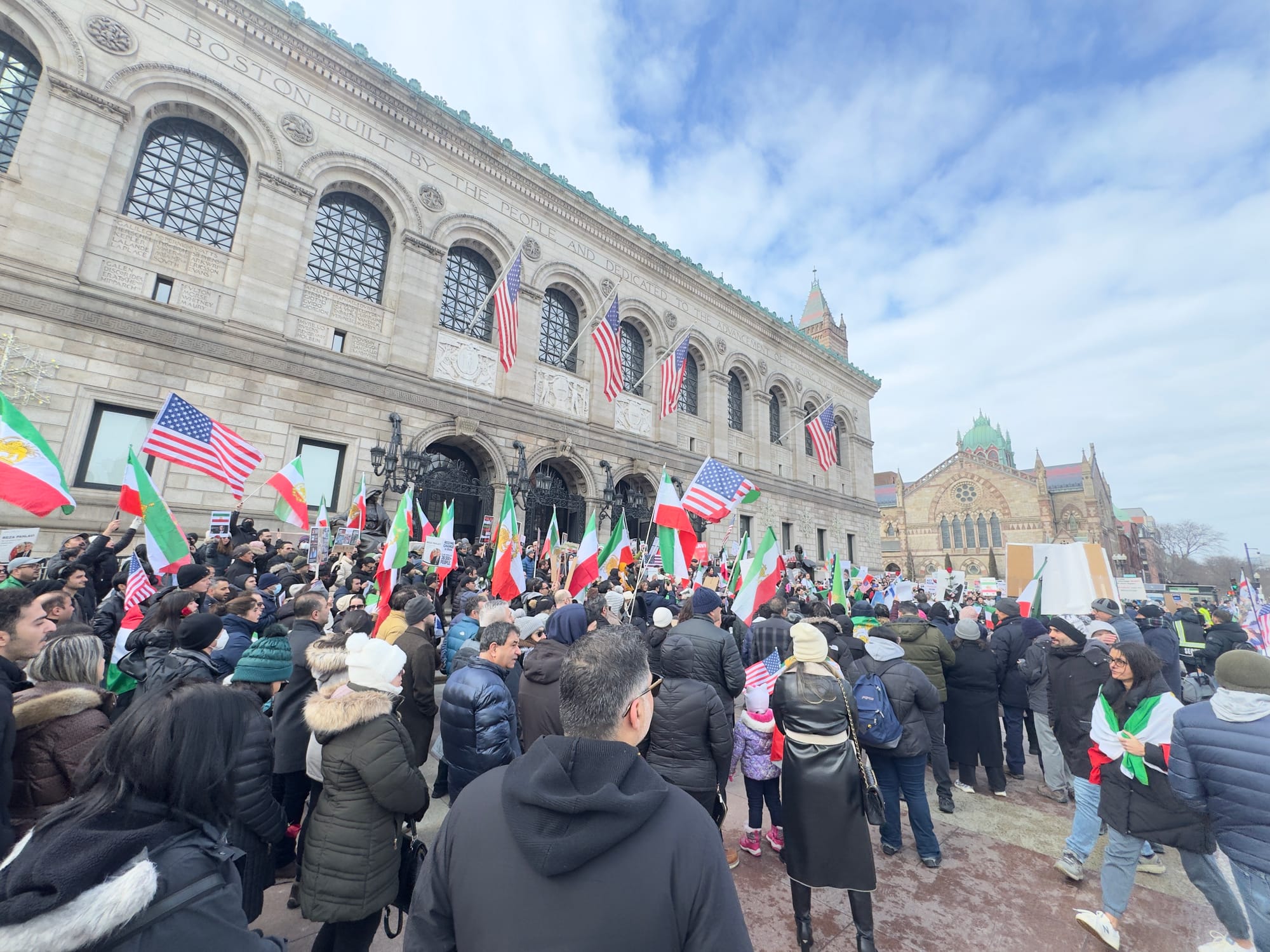Real Iranian Protests in Boston 2026 against the regime.