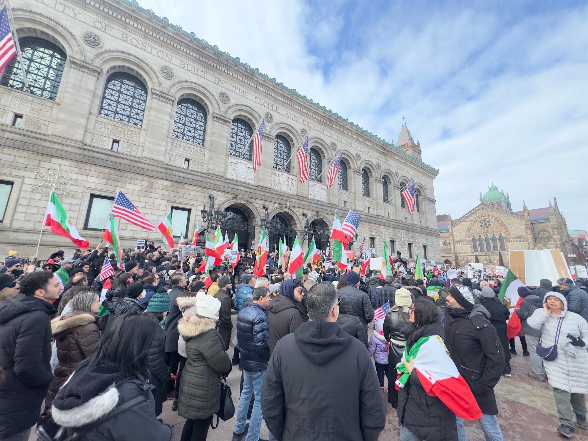 Real Iranian Protests in Boston 2026 against the regime.