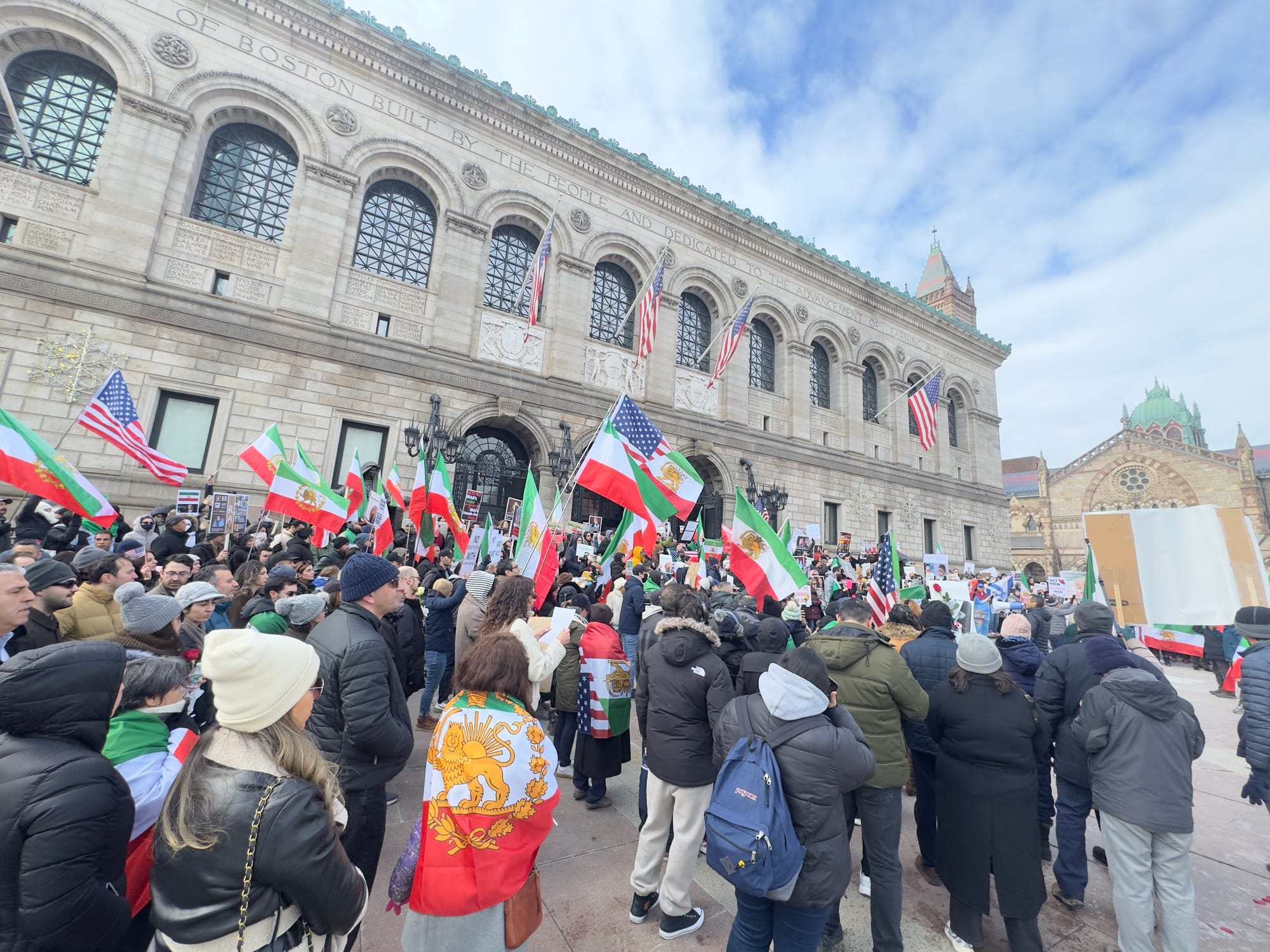 Real Iranian Protests in Boston 2026 against the regime.