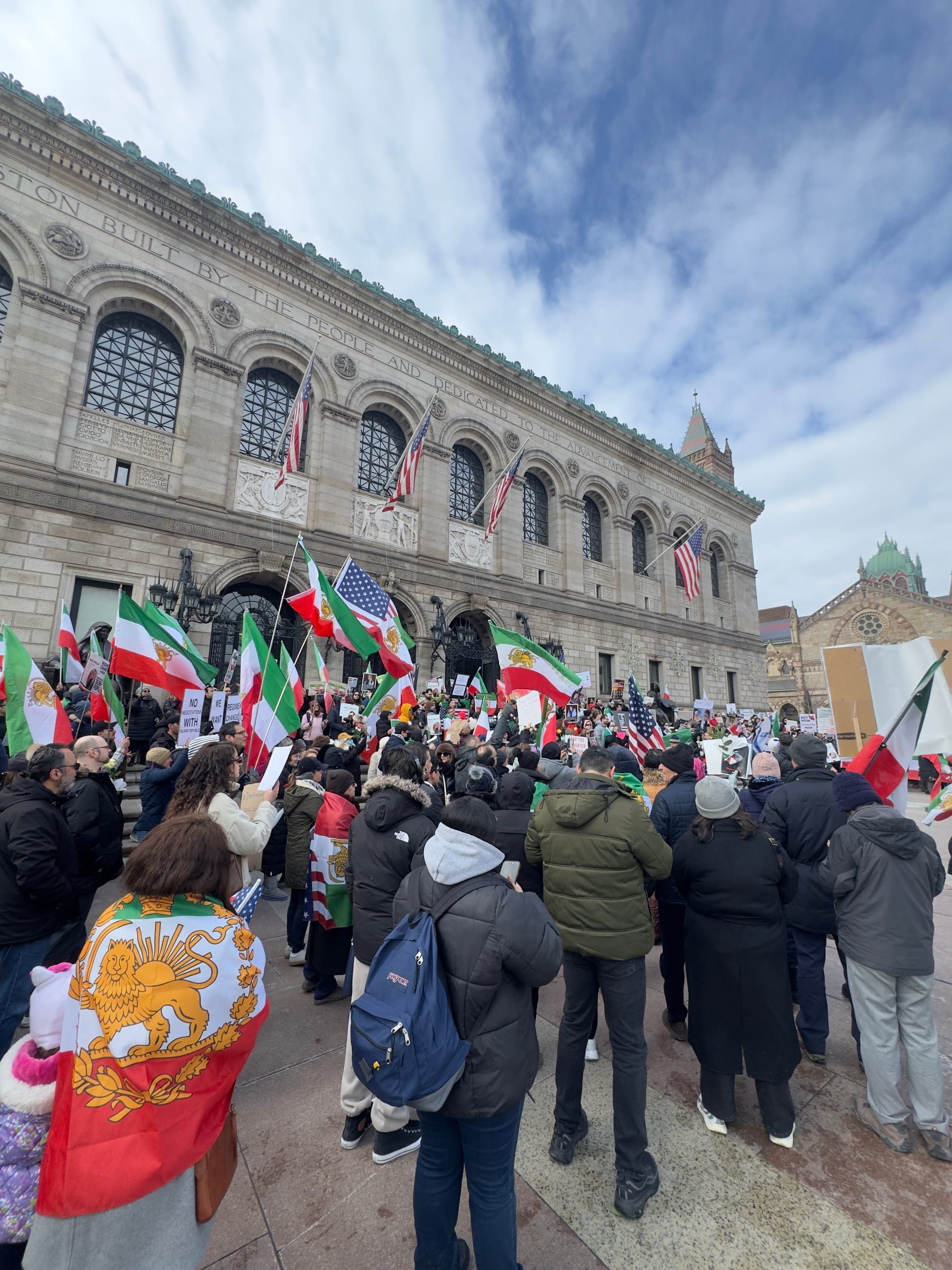 Real Iranian Protests in Boston 2026 against the regime.