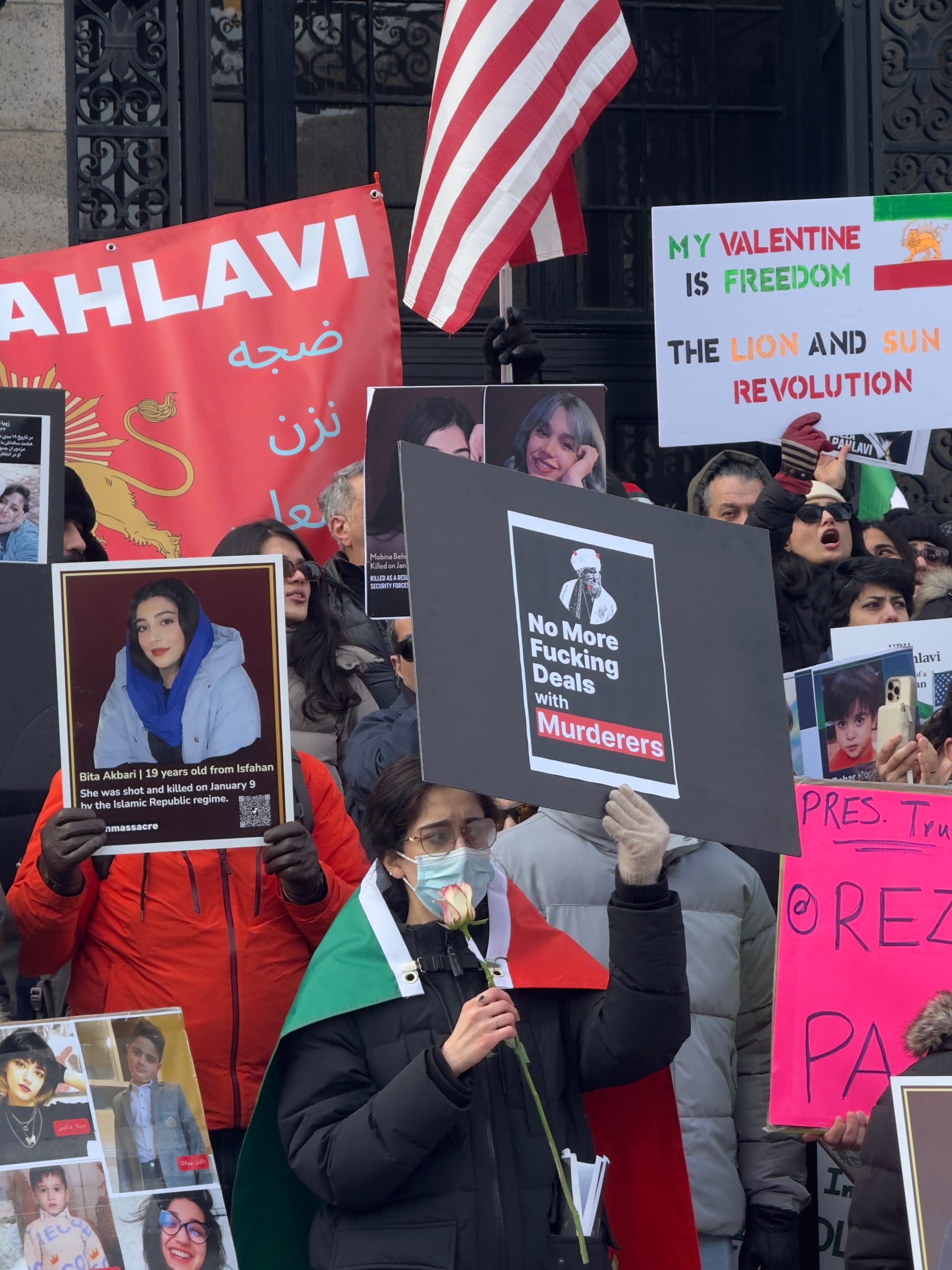 Real Iranian Protests in Boston 2026 against the regime.