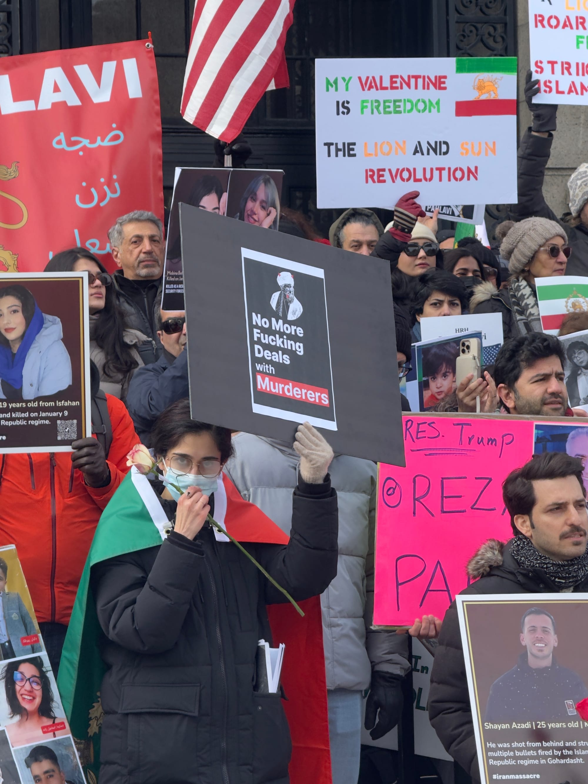 Real Iranian Protests in Boston 2026 against the regime.
