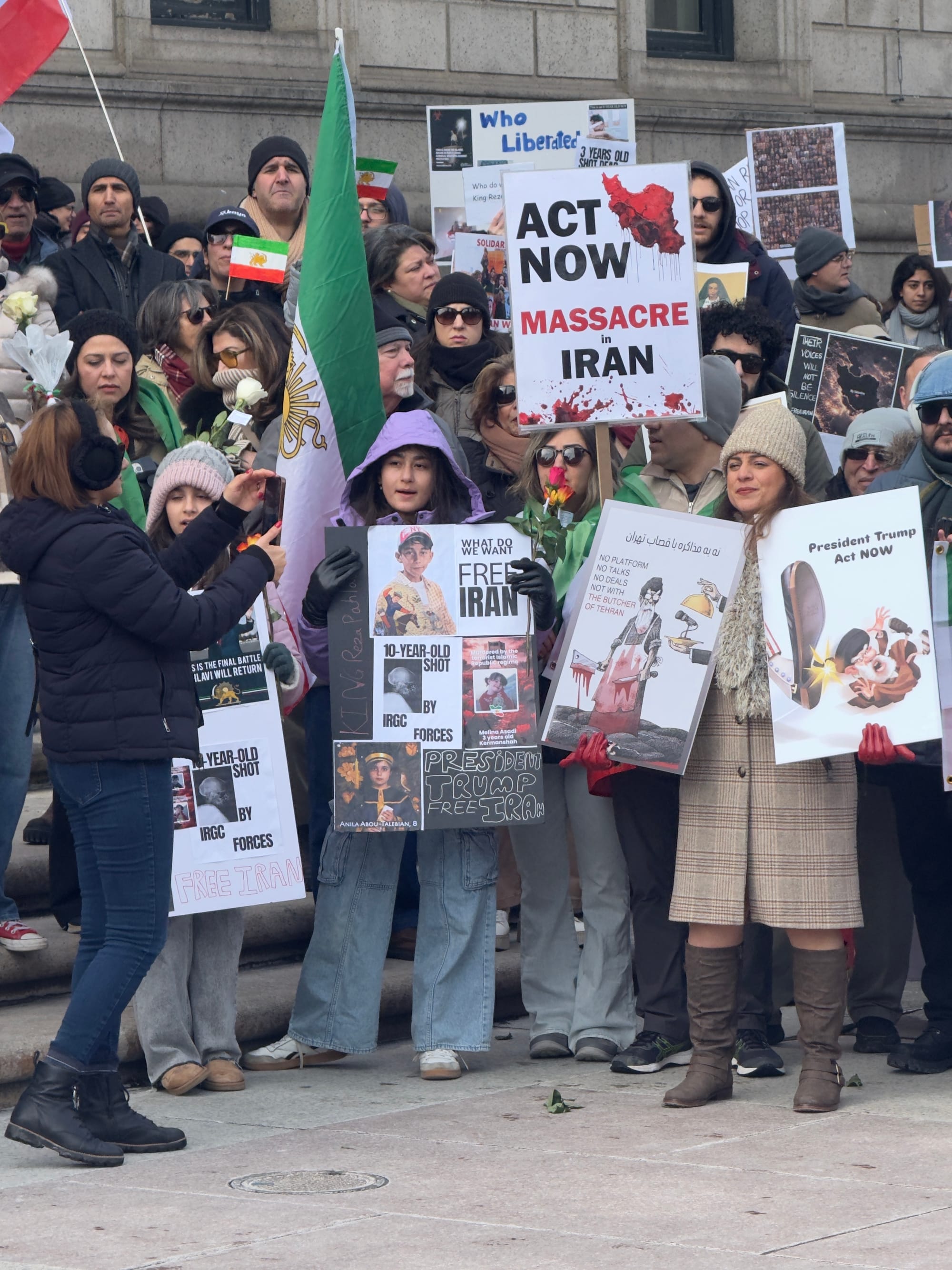 Real Iranian Protests in Boston 2026 against the regime.