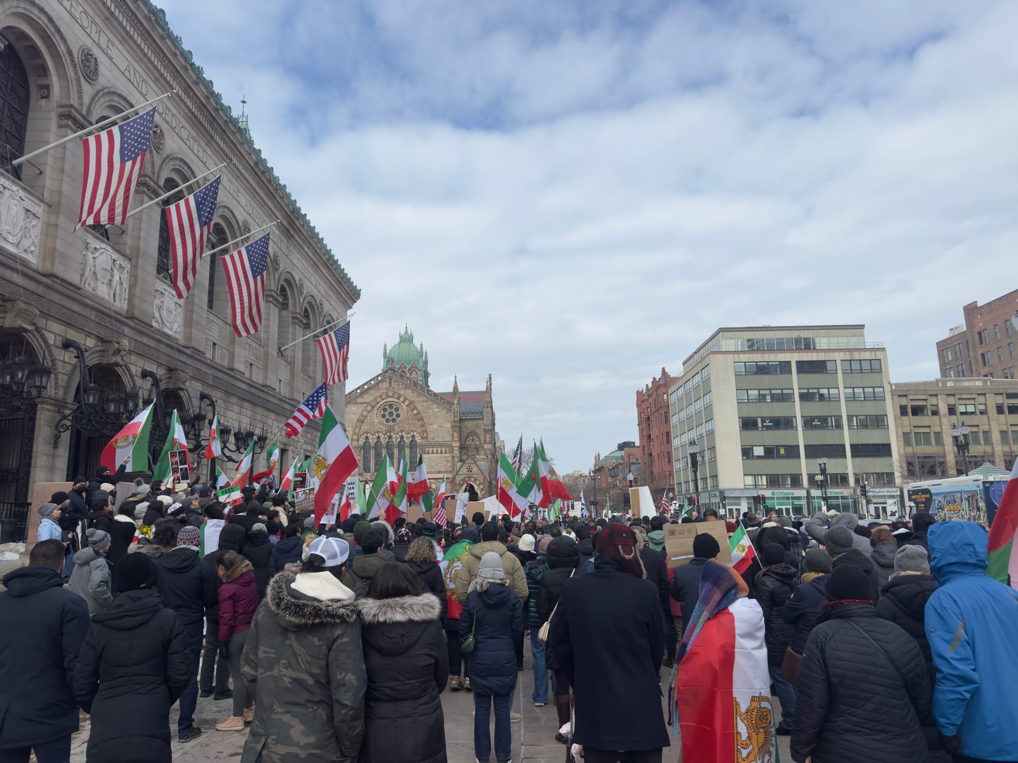 Real Iranian Protests in Boston 2026 against the regime.
