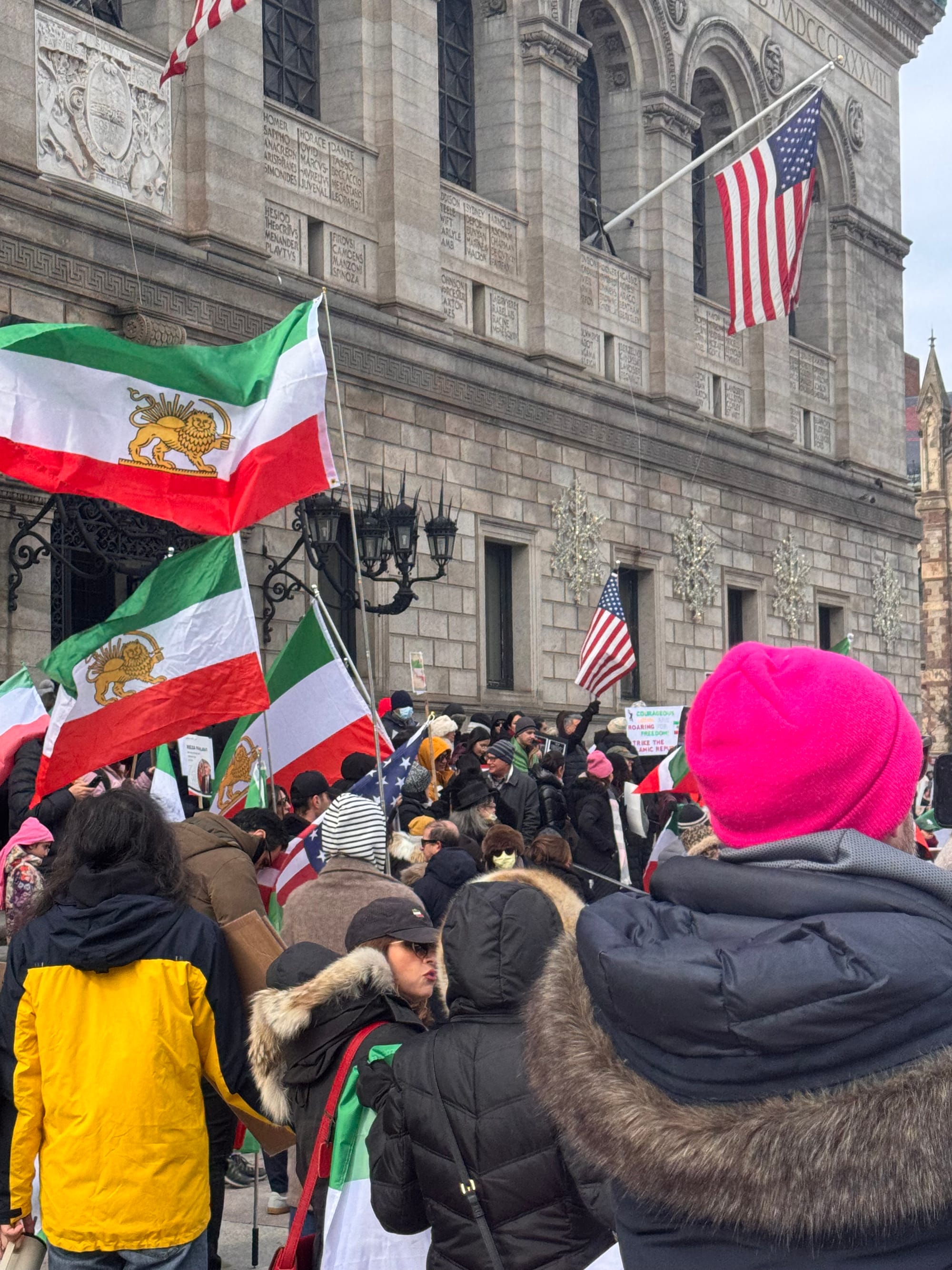 Real Iranian Protests in Boston 2026 against the regime.