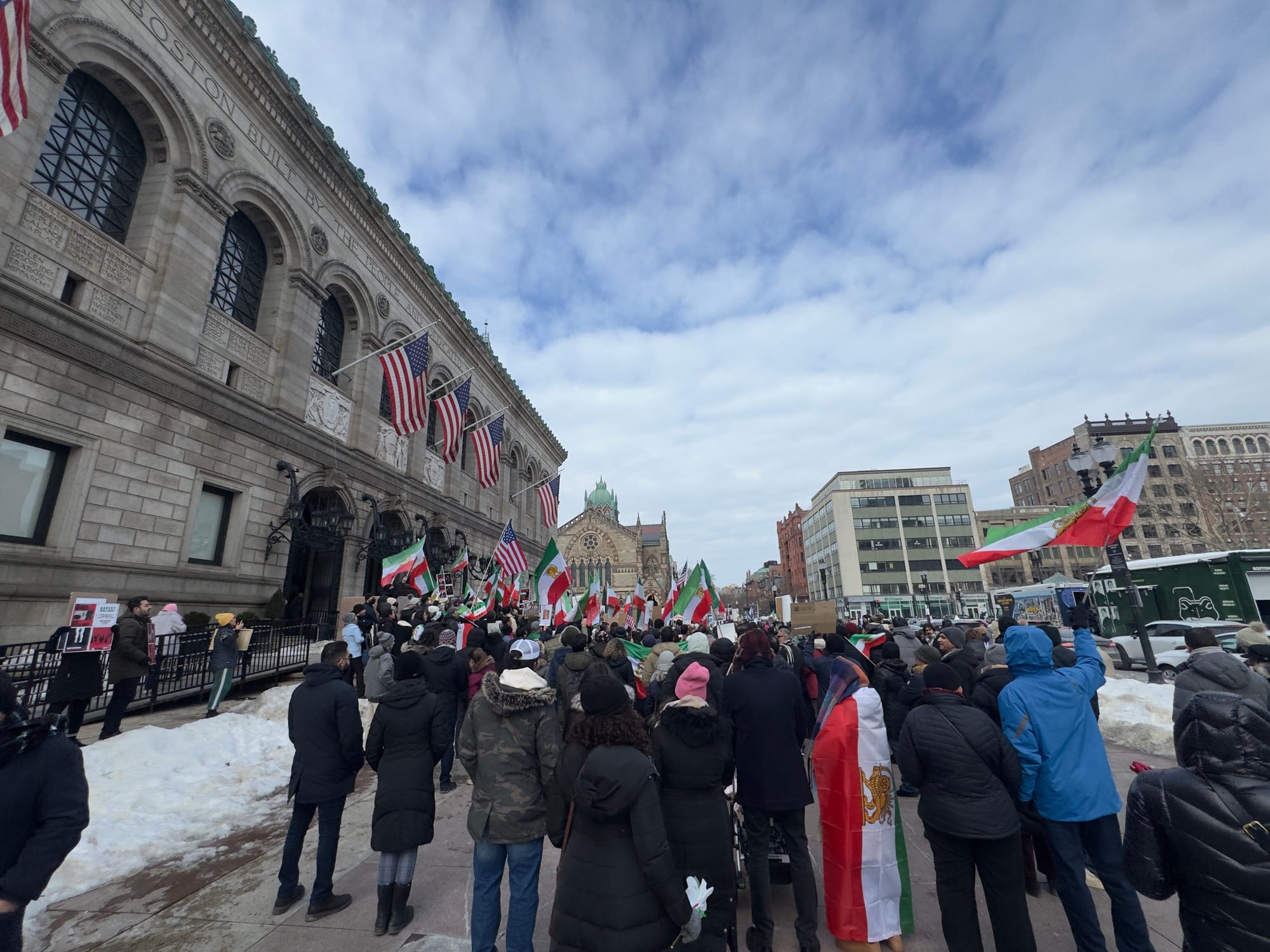 Real Iranian Protests in Boston 2026 against the regime.