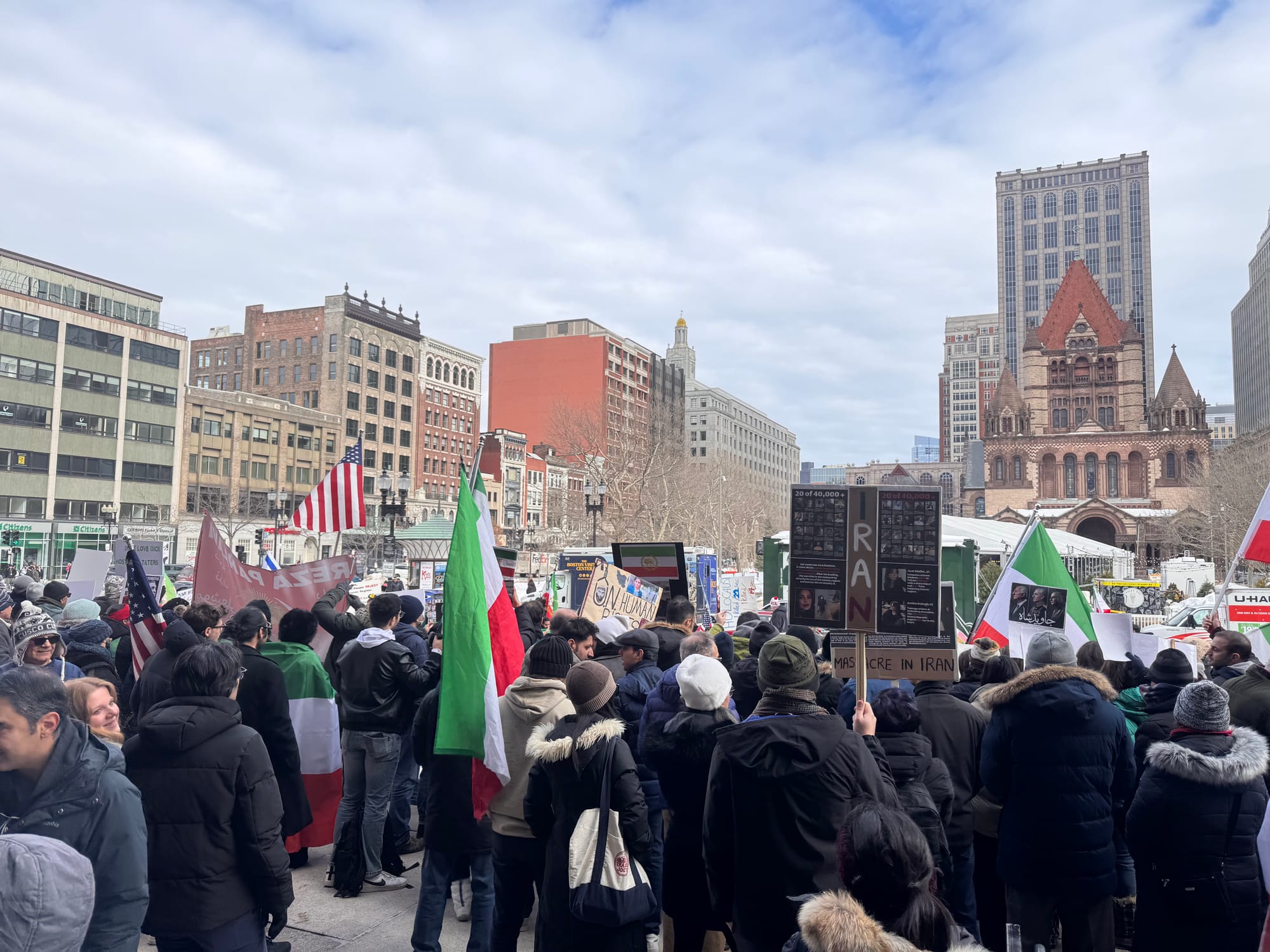 Real Iranian Protests in Boston 2026 against the regime.